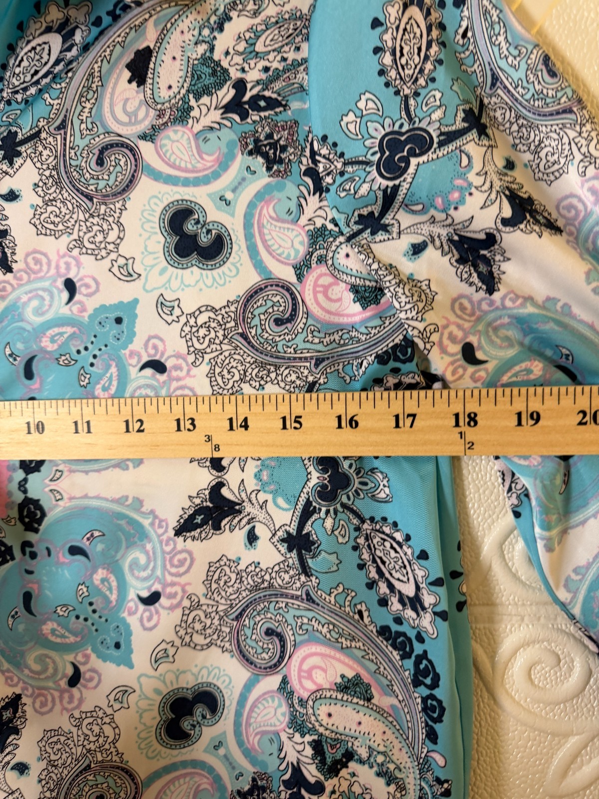 Rachel Zoe Satin blouse S Aqua Paisley Beautiful Shirt Career Boho Chic SKU 186