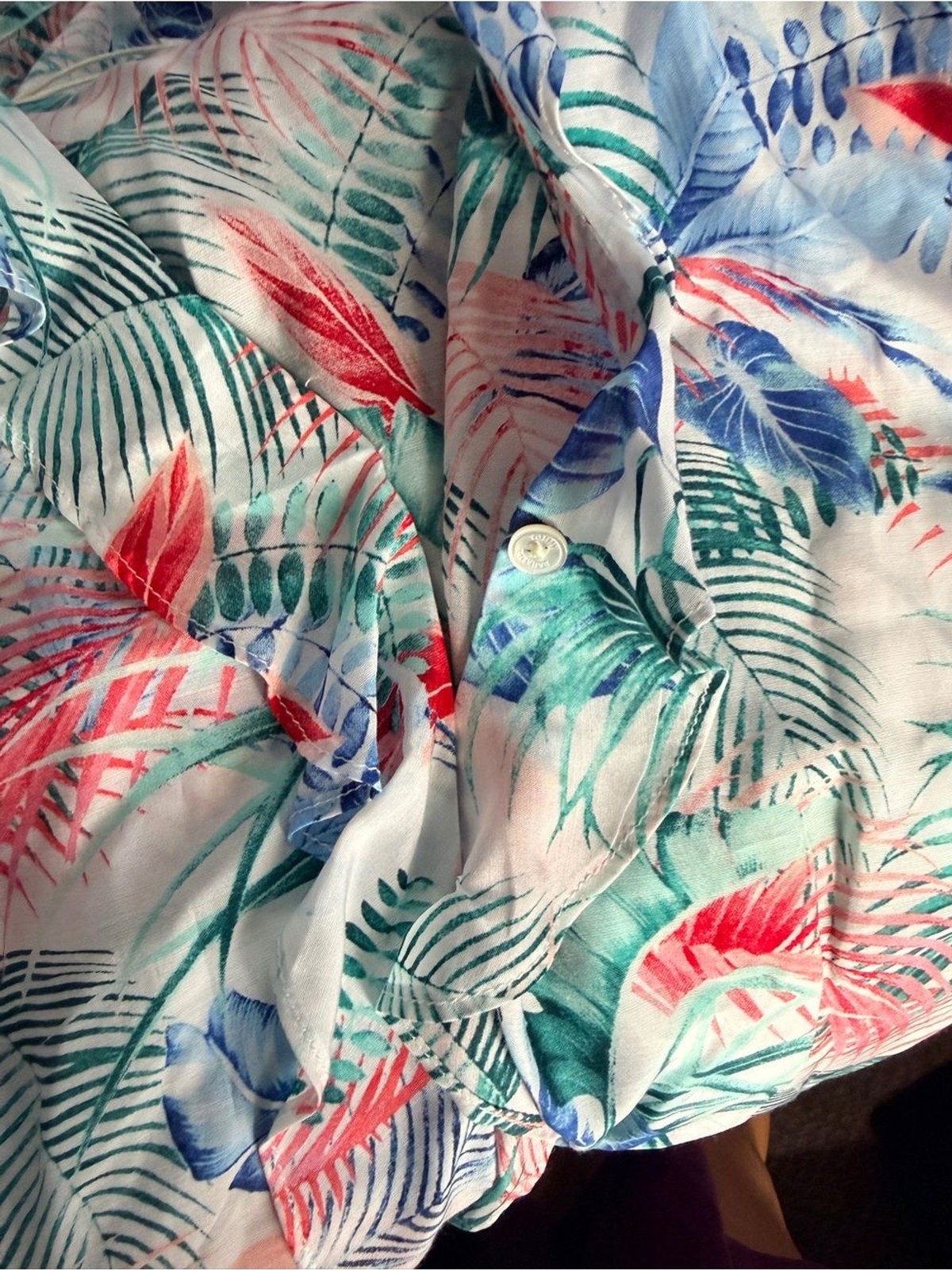 NWT Tommy Bahama Silk blend Tropical Vacation Resort Leaf Ruffle Top Large