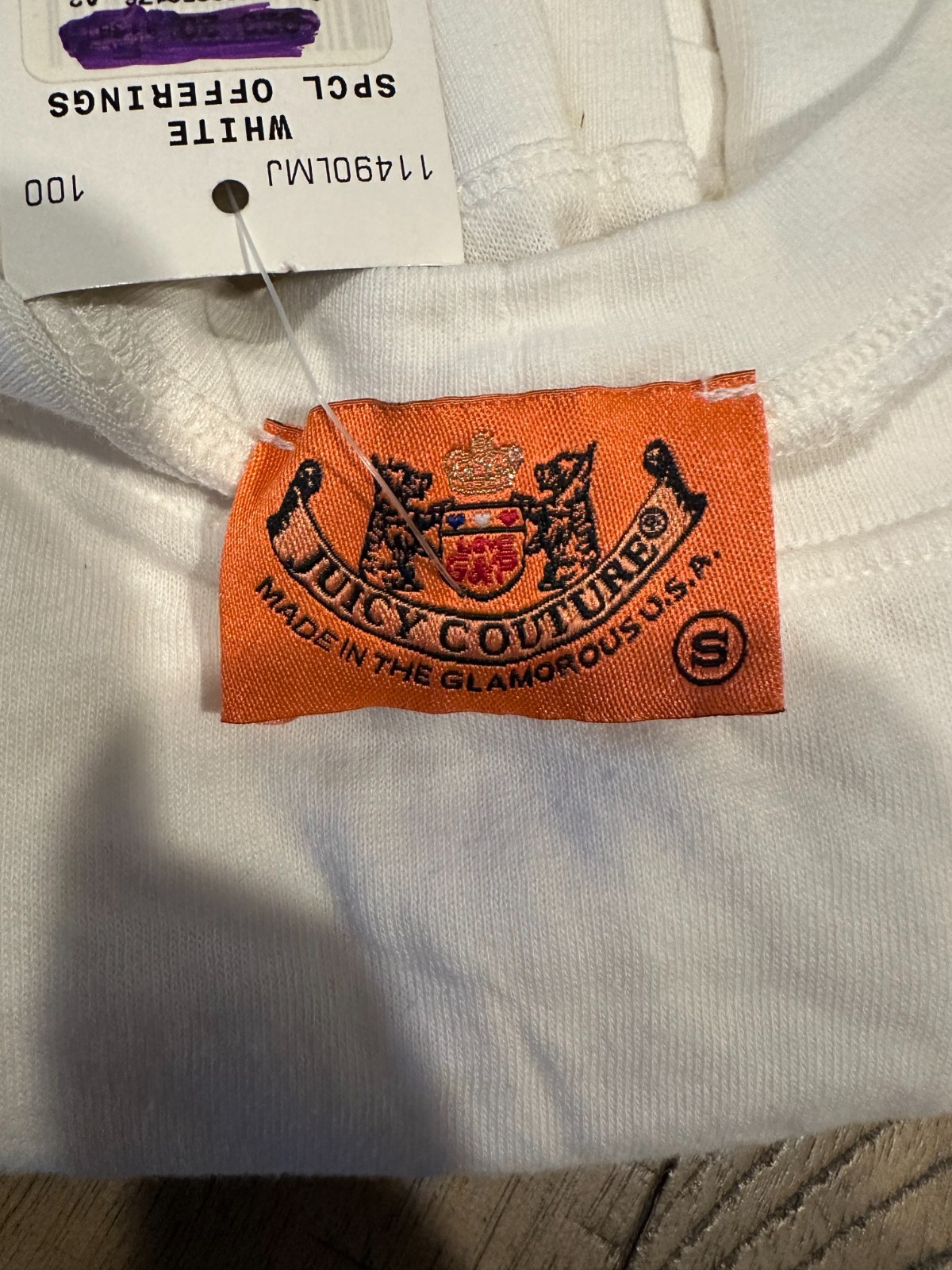Vintage Y2K Juicy Couture Little Miss Juicy White Long Sleeve Tee Size S Floral