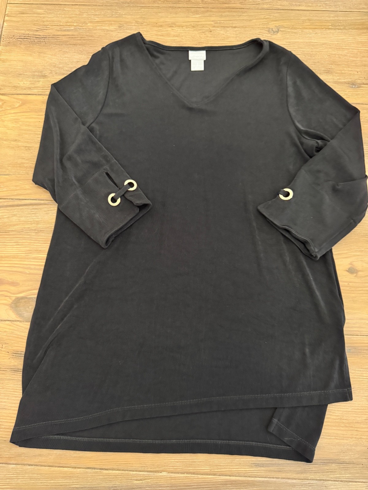 Chico’s Travelers Black Tunic, Chico’s Size 1, US Size 8-10