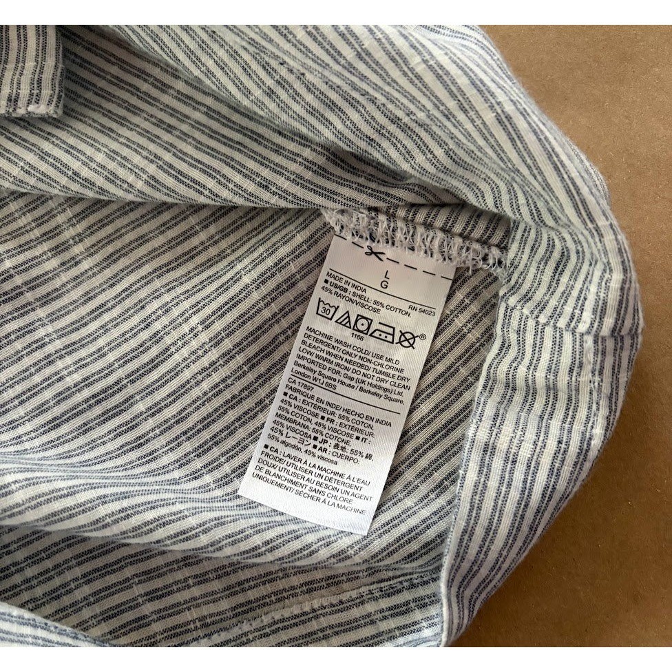 Gap Womens Large Blue White Striped Front Tie Shirt Coastal Nautical Beach NWT