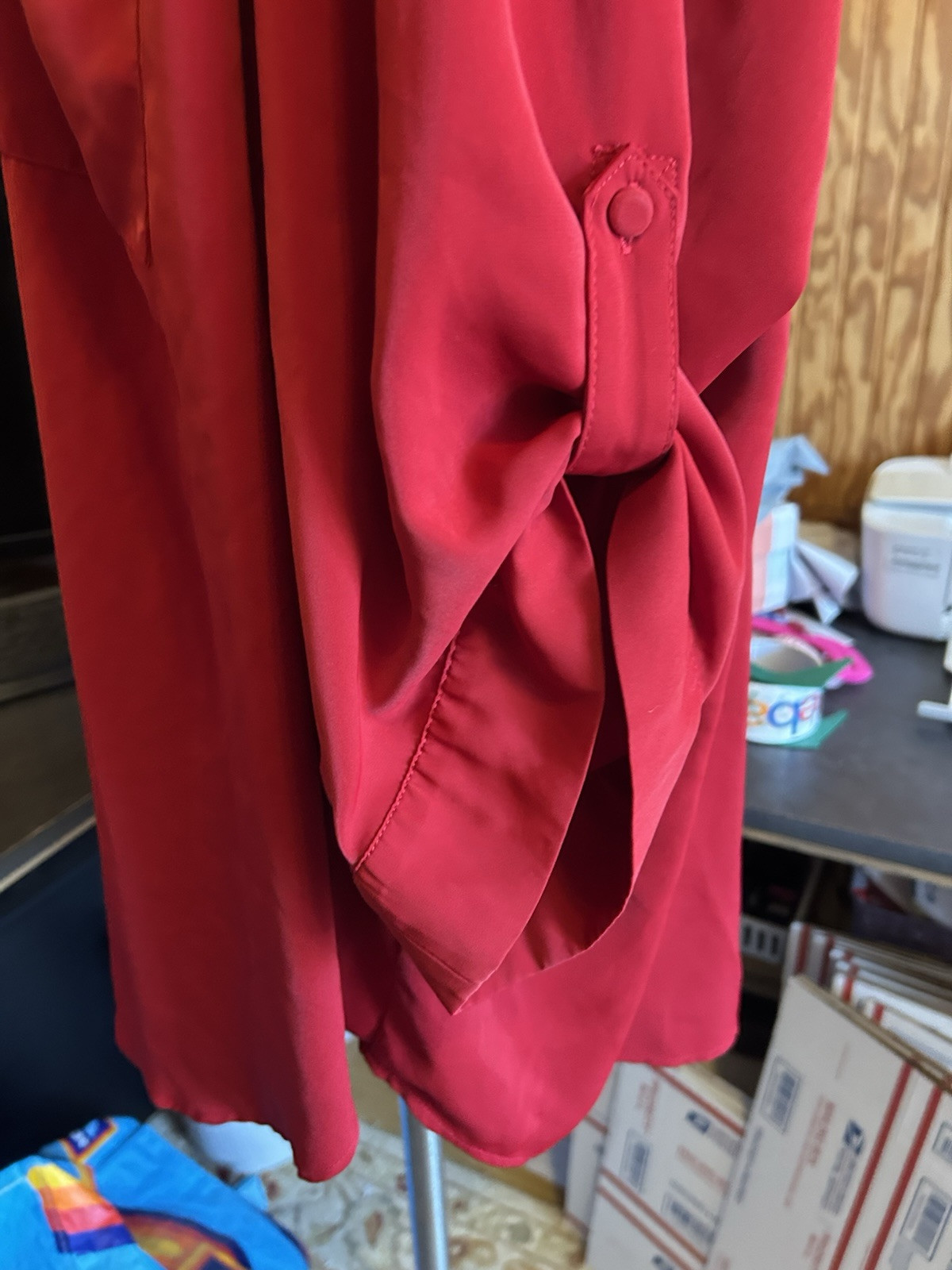 Torrid Top 4X Plus Size Harper Georgette Pullover 3/4 Sleeve Tunic Blouse Red