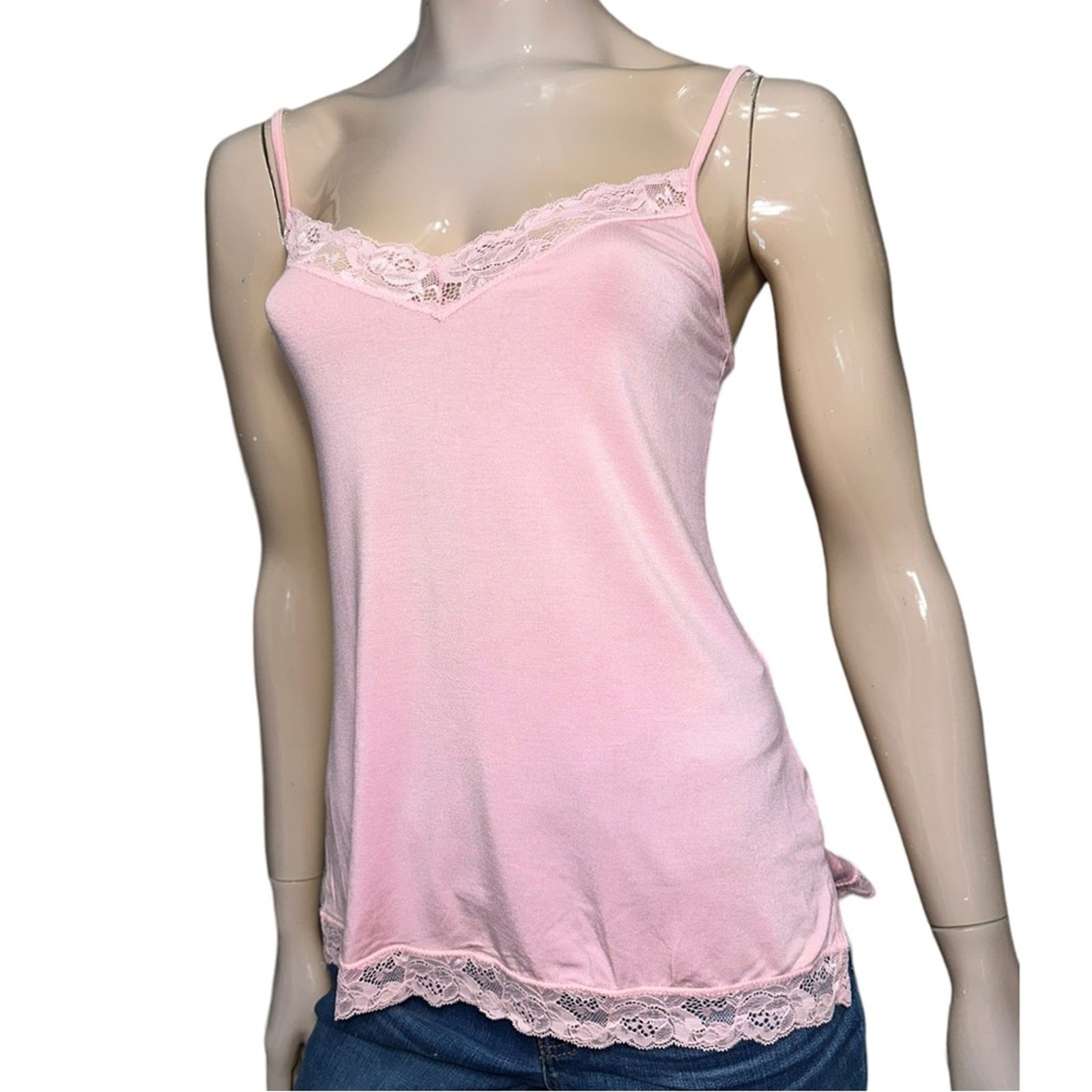 Cosabella Women’s Size S Pale Pink Lace Trimmed Adjustable Camisole Tank Top