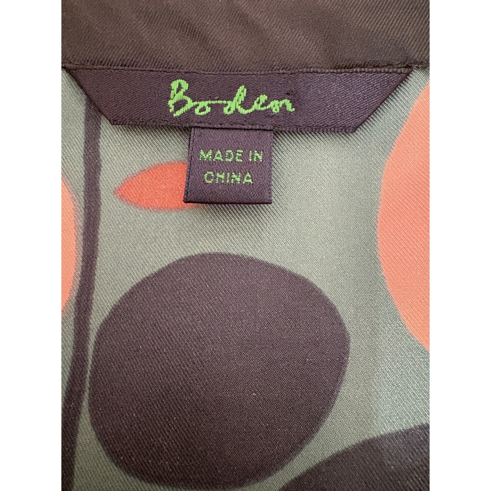 Boden 100% Silk Short Sleeve Blouse/Top Polka Dot Side Zip Mod MCM Est. Sz 8/Med