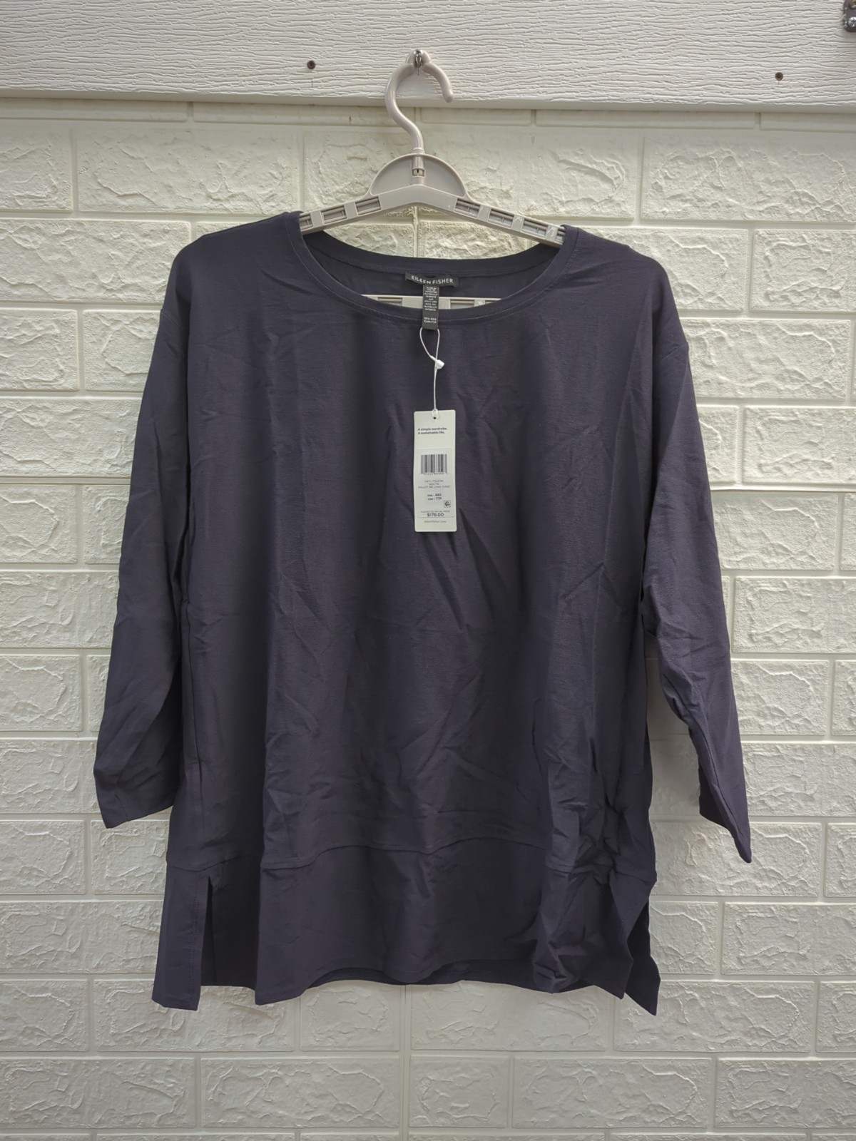 NEW Eileen Fisher Nocturne Ballet Neck Long Tunic Women’s Size XXS