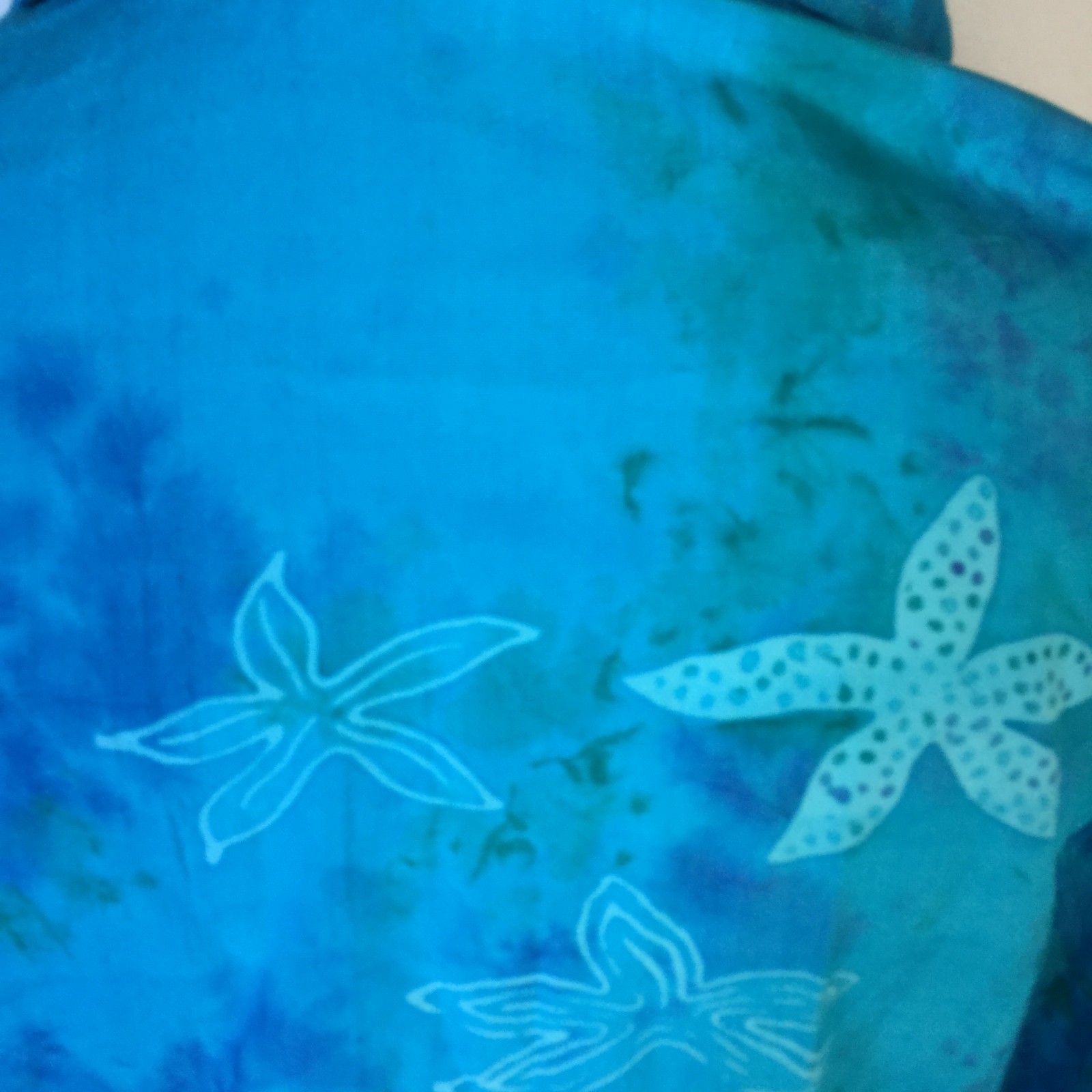 Bodacious Resortwear Hawaiian Shirt 1X Womans Plus Blue Beach Vacation Tie Front