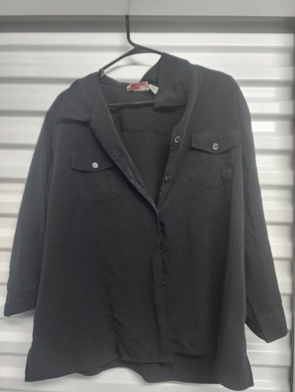 Joanna Plus Women’s 2X Black Blouse Super Soft Long Sleeve Top