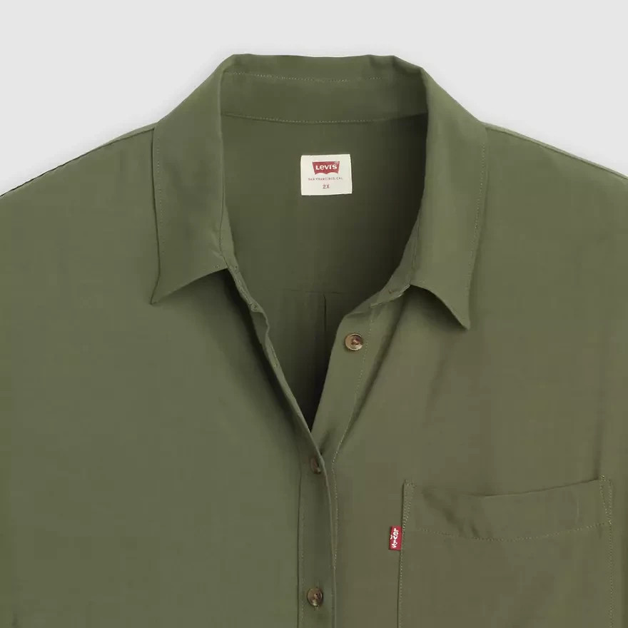 Levi’s Darlene Utility Standard Fit Green Button Up Long Sleeve Shirt Womens 1X