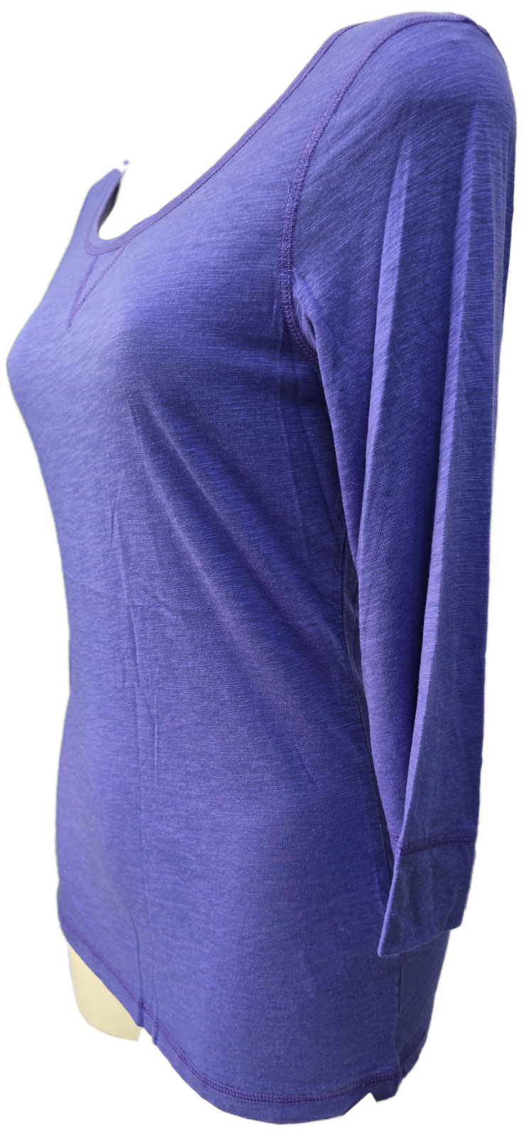 M&S Stretchy Top Indigo 3/4 Sleeve Purple Red Size 6 8 10 12 14 16 18 Base Layer