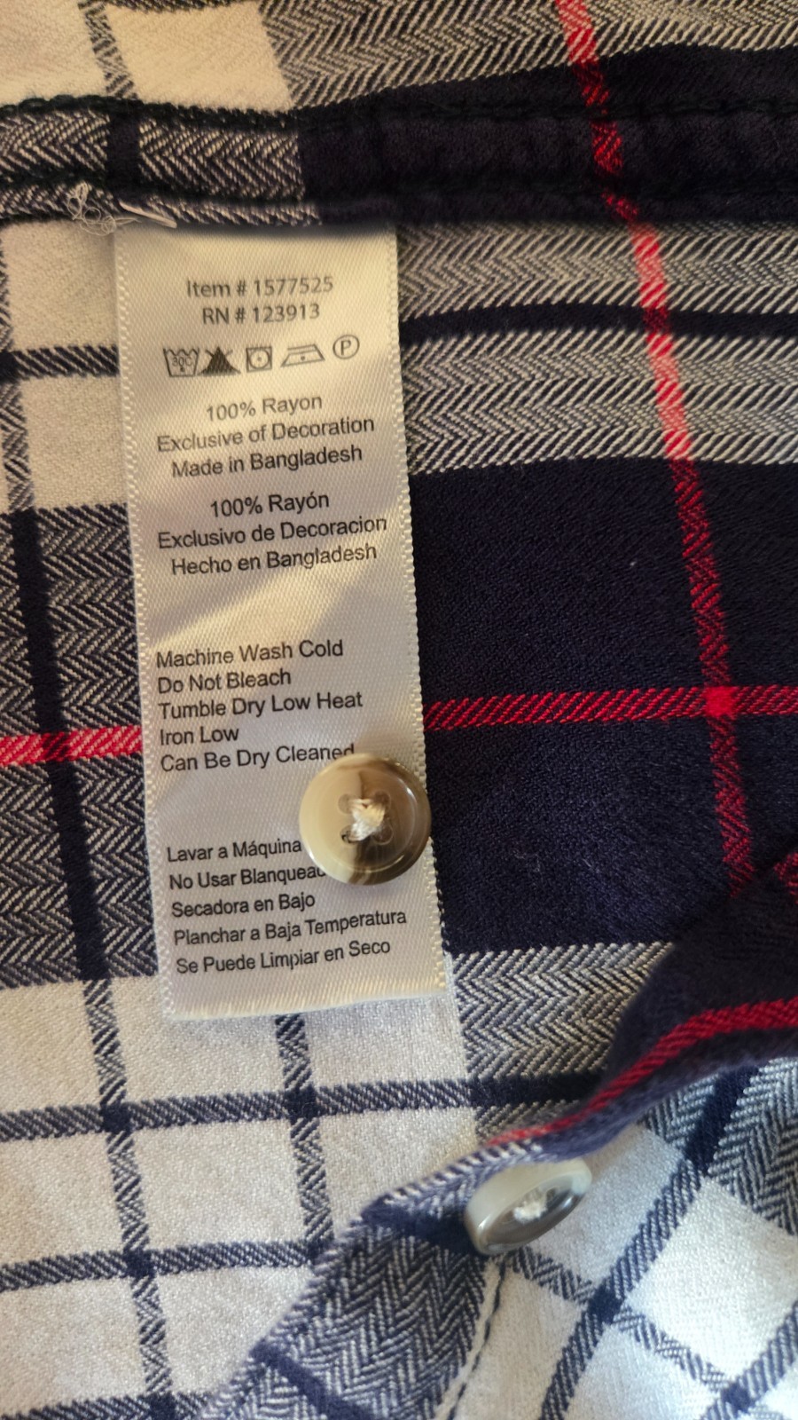 JACHS Girlfriend New York Plaid Button-Front Blouse – Women’s Large