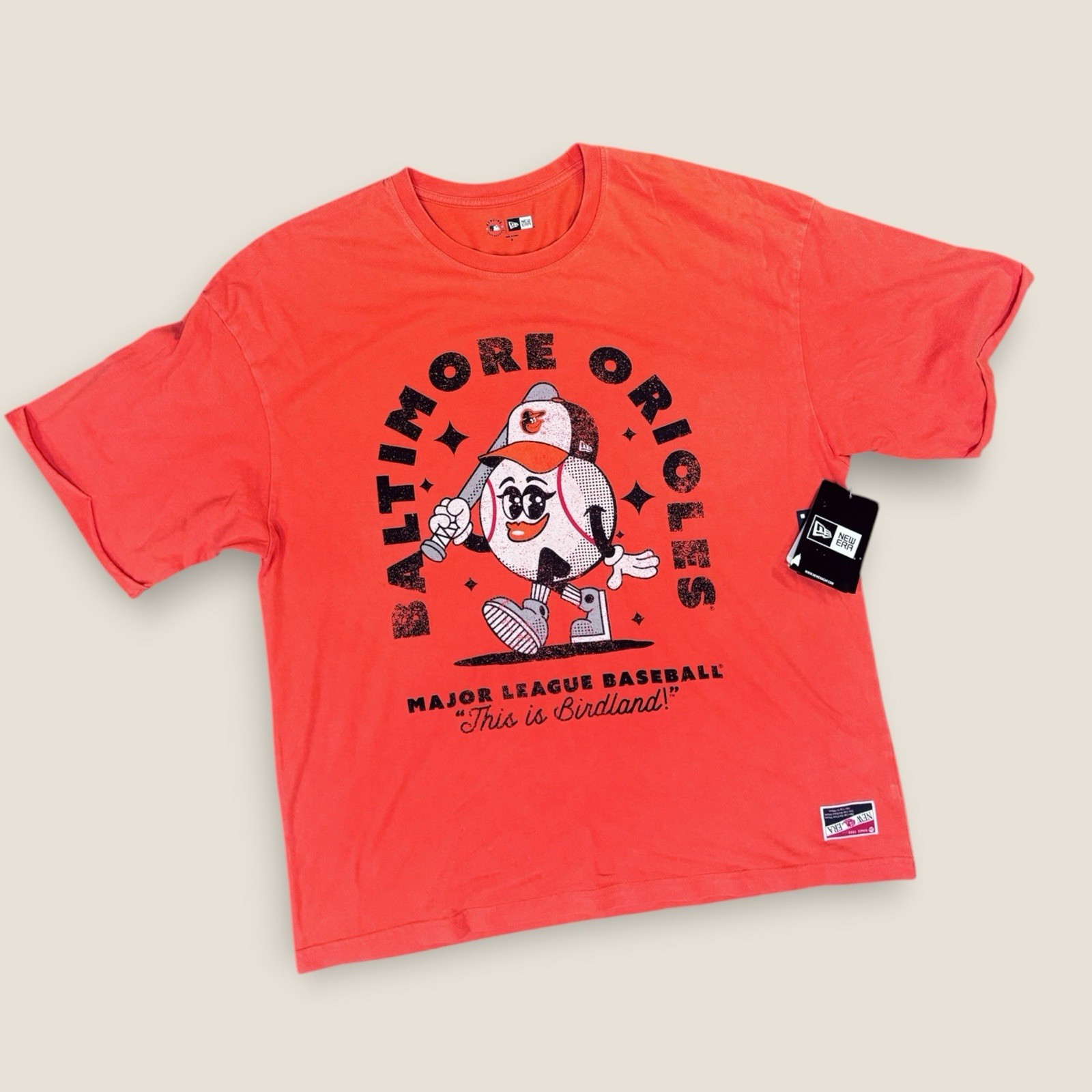 New Era Baltimore Orioles Baseball Graphic T Shirt Orange Womens Medium NWT