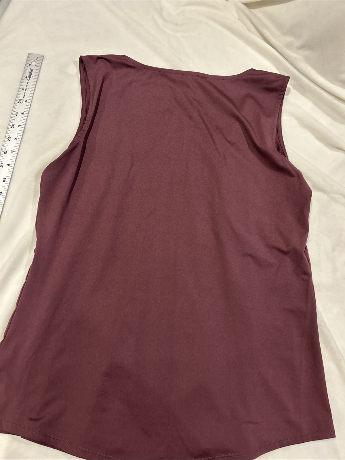 Halara Women’s Square Neck Pleated Casual Tank Top Plum Wine Size L