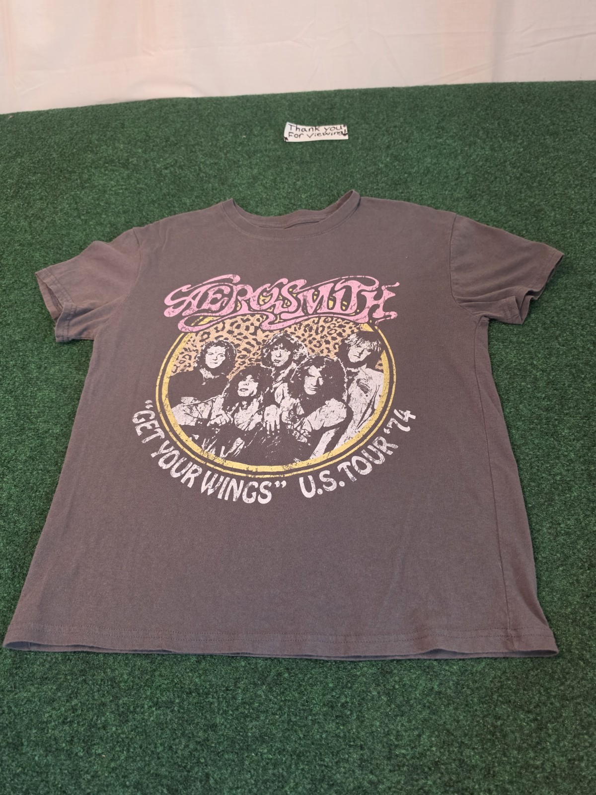 Aerosmith 1974 US Tour Shirt M Band Concert Rock Retro Grunge AC/DC Faded Punk