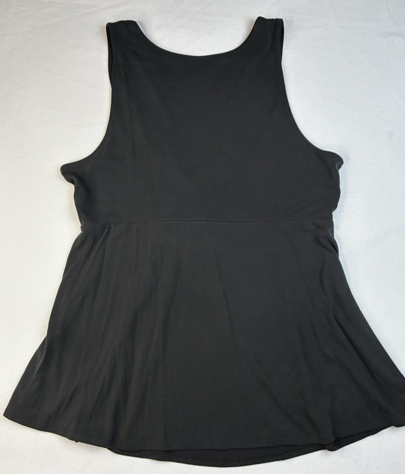Torrid Surplice V-Neck Sleeveless Tank Top Womens Sz 1 (14/16) Black Stretch