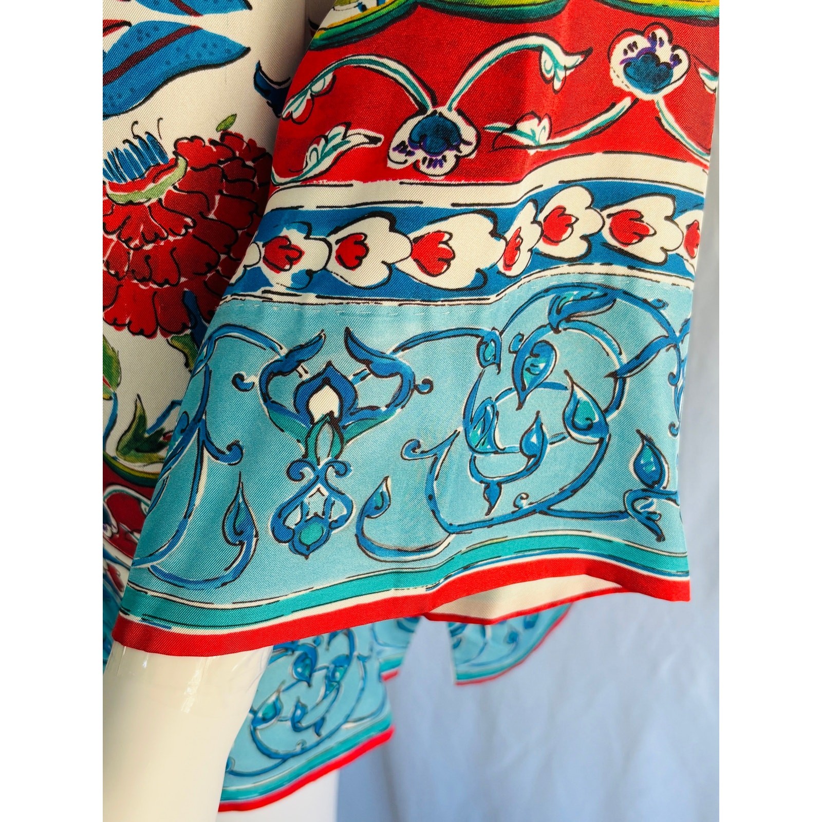 Escada 100% Silk Floral Print Tunic Blouse EU 44 US 14 Designer Luxury Resort