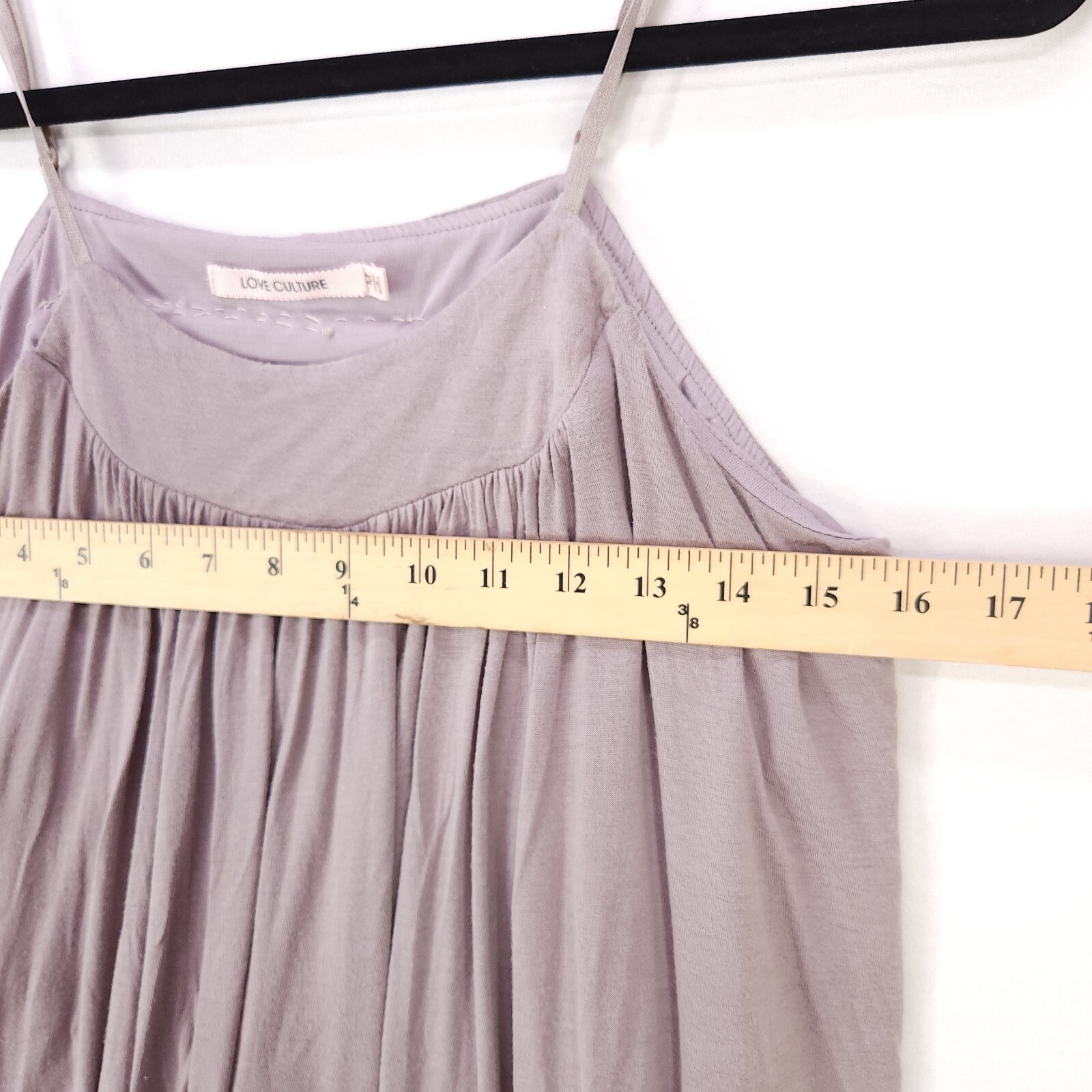 Love Culture Boho Tank Top Womens Medium Gathered Bottom Taupe Pleated Flowy