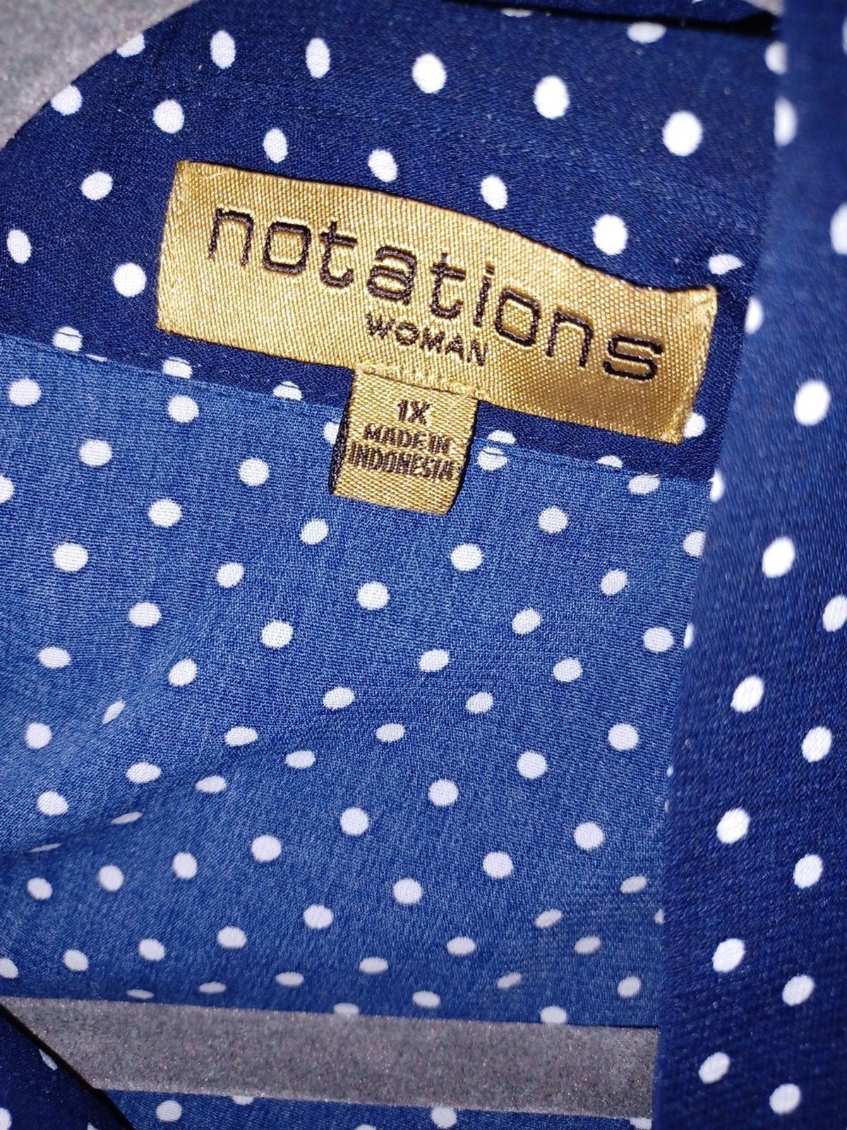 Notations Navy Short-Sleeve Polka Dot Shirt Jacket