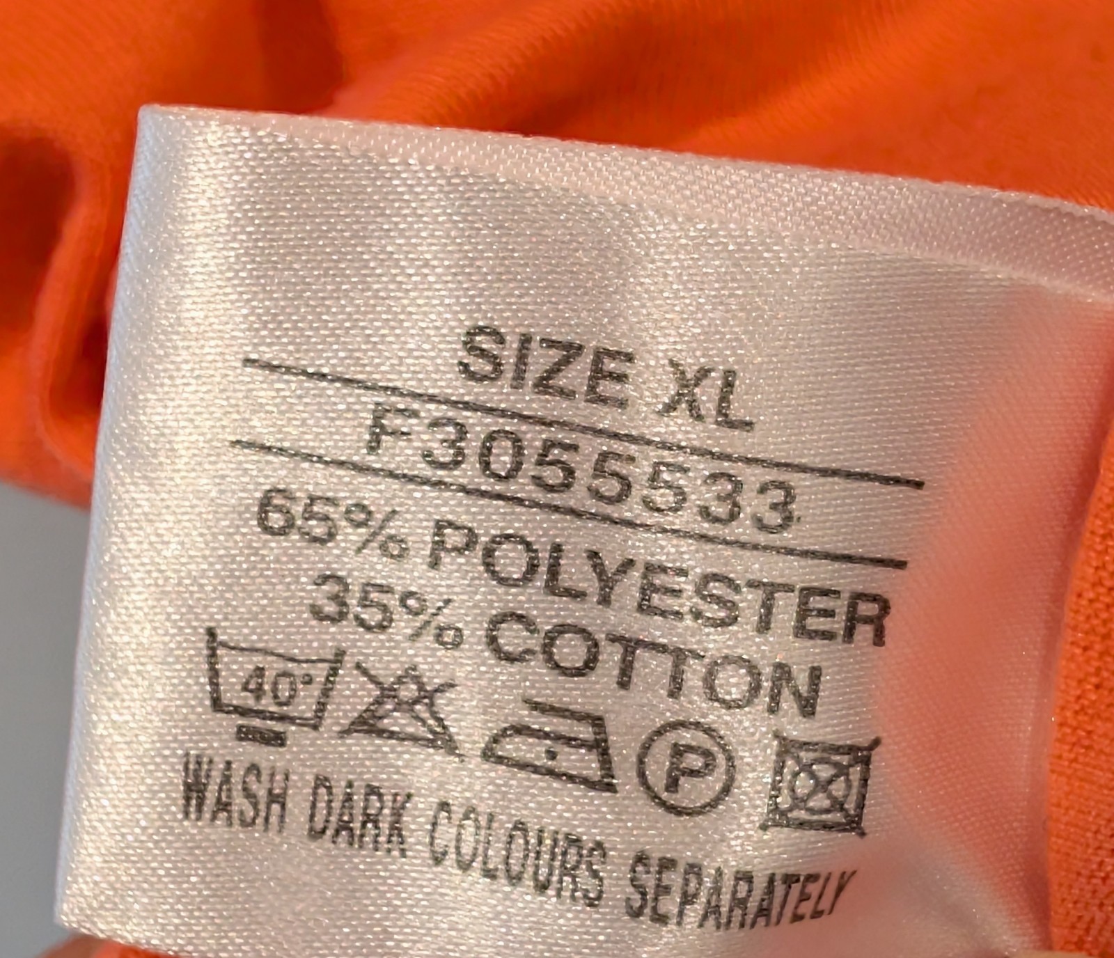 Isabelle Orange T-Shirt XL Short Sleeve Crew Neck Casual Polyester Cotton Blend