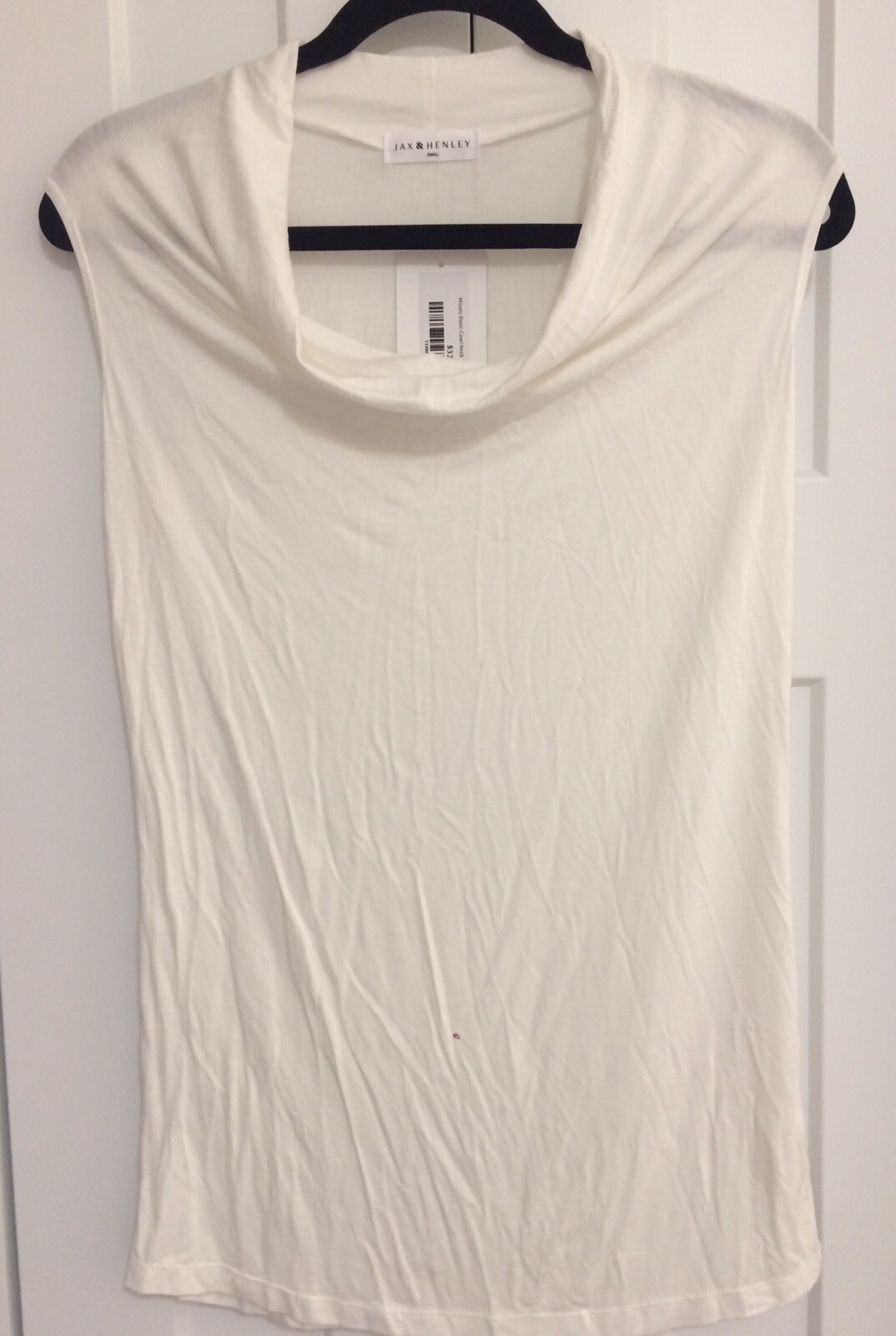 Jax & Henley Women’s Tunic Tank Small Cowl Neck Sleeveless Ivory Dressy Long