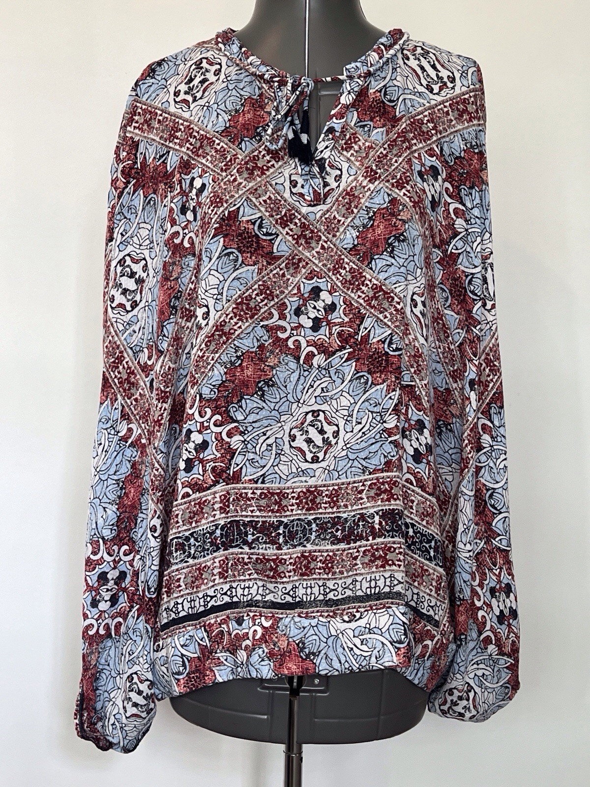 Cecil Boho Paisley Print Kaftan Style Top Tassels Oversize XS/S fits up to uk14