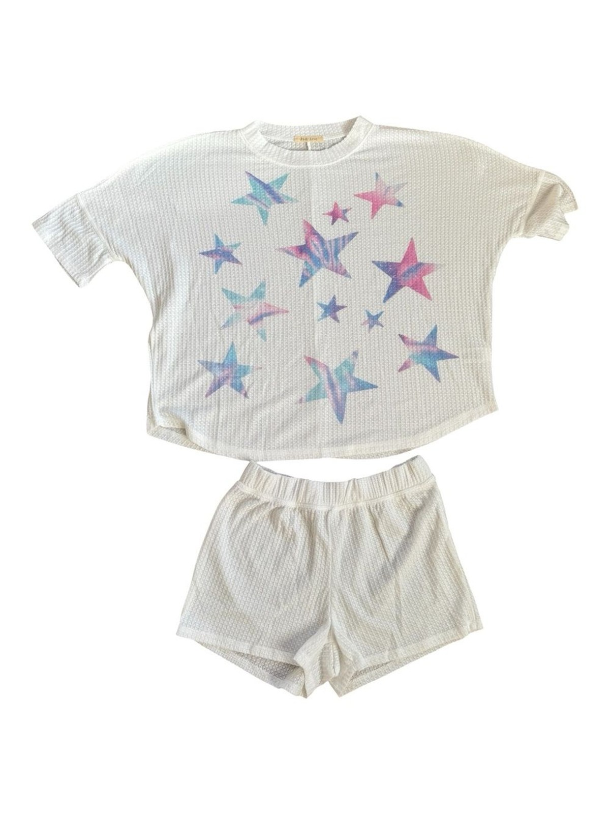 Phil Love White Waffle Knit Short Set
