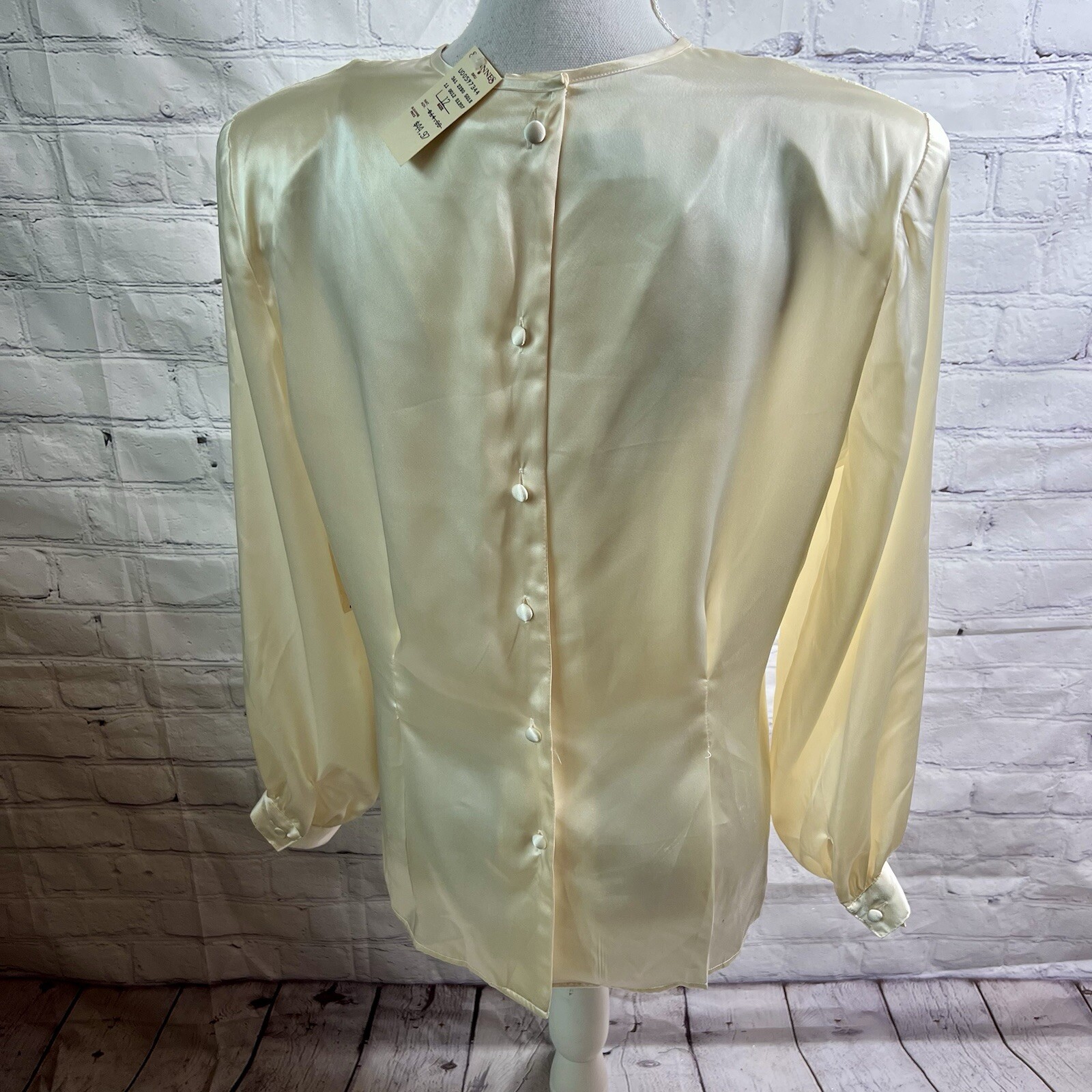 NILANI Vintage Satin & Lace Blouse Top 12 NWT