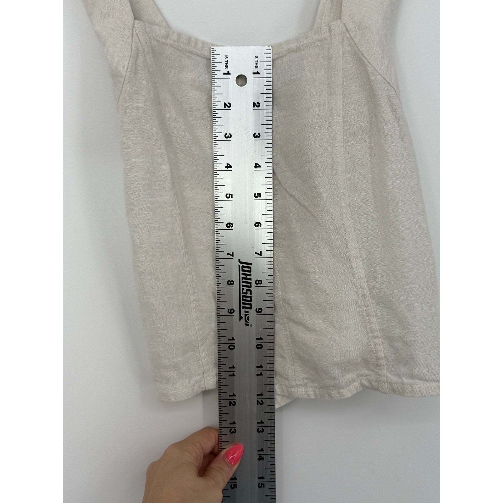 Everlane Linen Crossback Tank Top Natural Cropped Minimalist Size 00 NWT