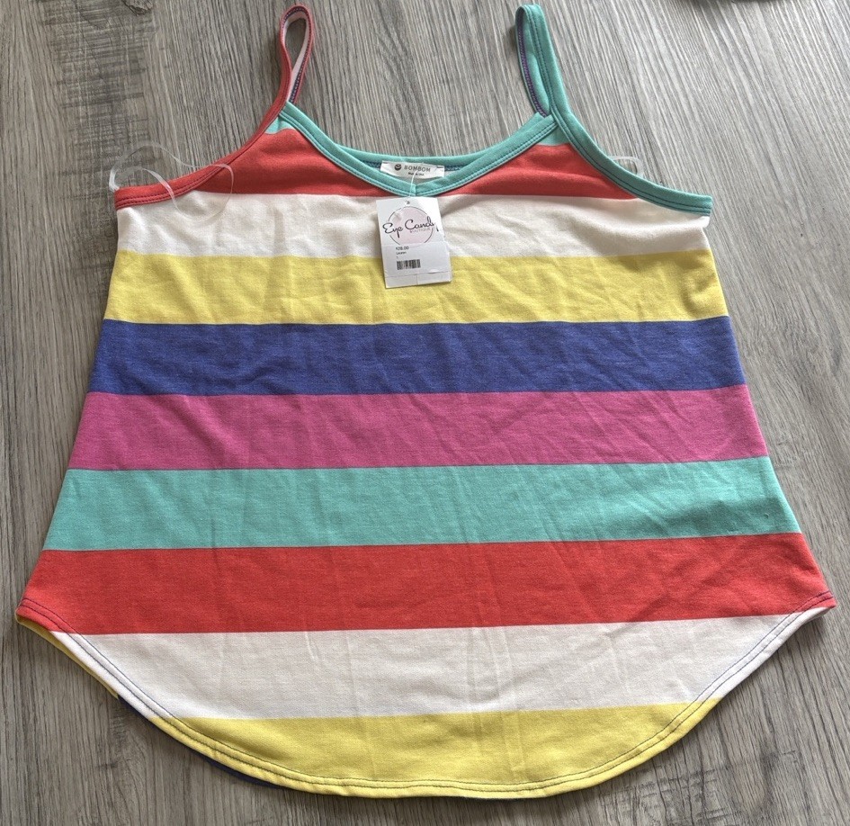 Bombom Colorful Striped Women’s Large Tank Top NWT