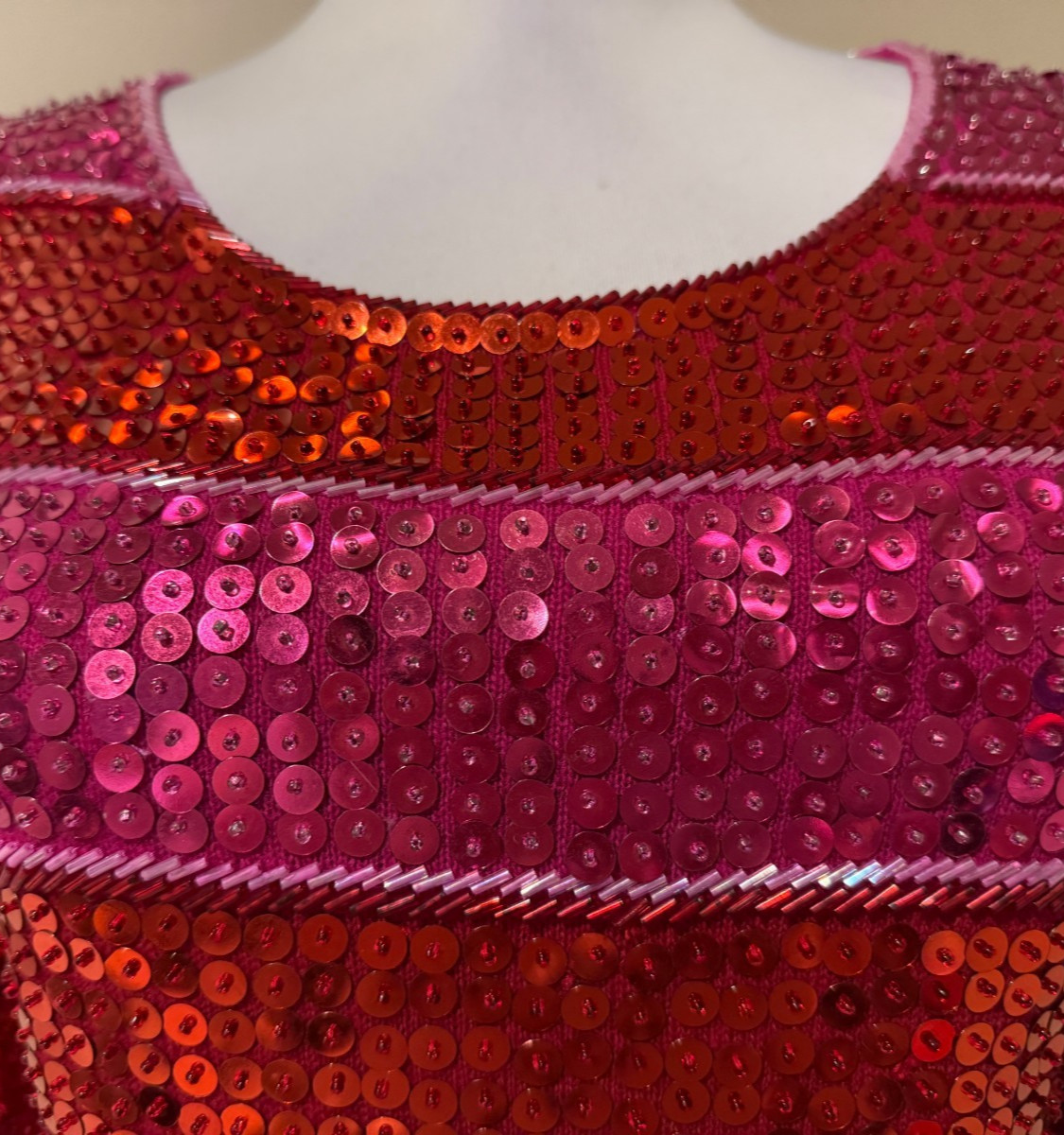 CATHY HARDWICK Womens Vintage Beaded Sequin Evening Occasion Shirt Top – Small