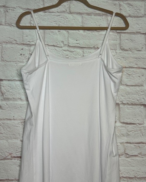 XL/1X/2X/3X New Cotton Fresh White Stretchy Knit Long Tank Top Extender Tee