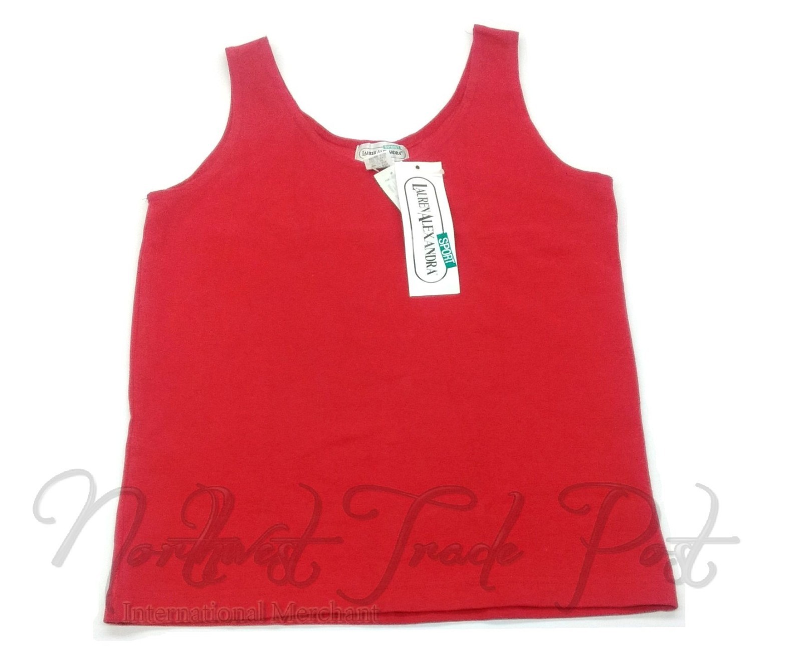 Lauren Alexandra Sport sz S Red Tank Top Shirt 95%Cotton 5%Spandex NWT USA