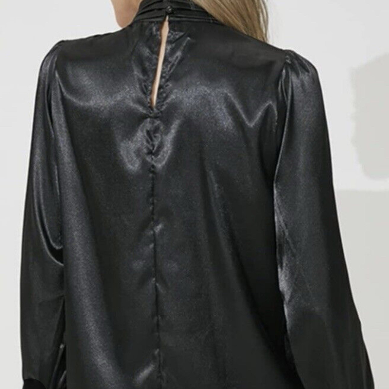 Celmia 5X Women’s Long Sleeve Satin-like Blouse Pullover Back Button Neck Bow