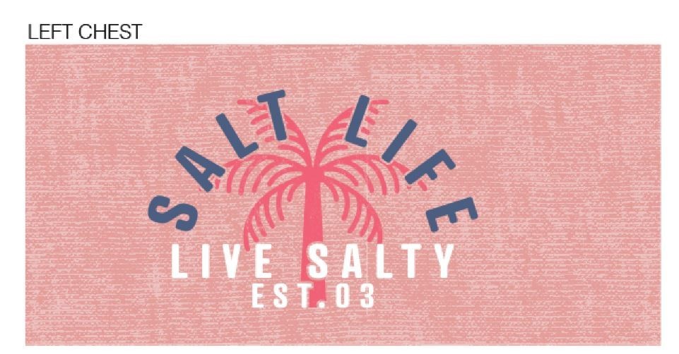Salt Life Palm Boyfriend Crew Tee Rose Adult Small Live Salty NWT