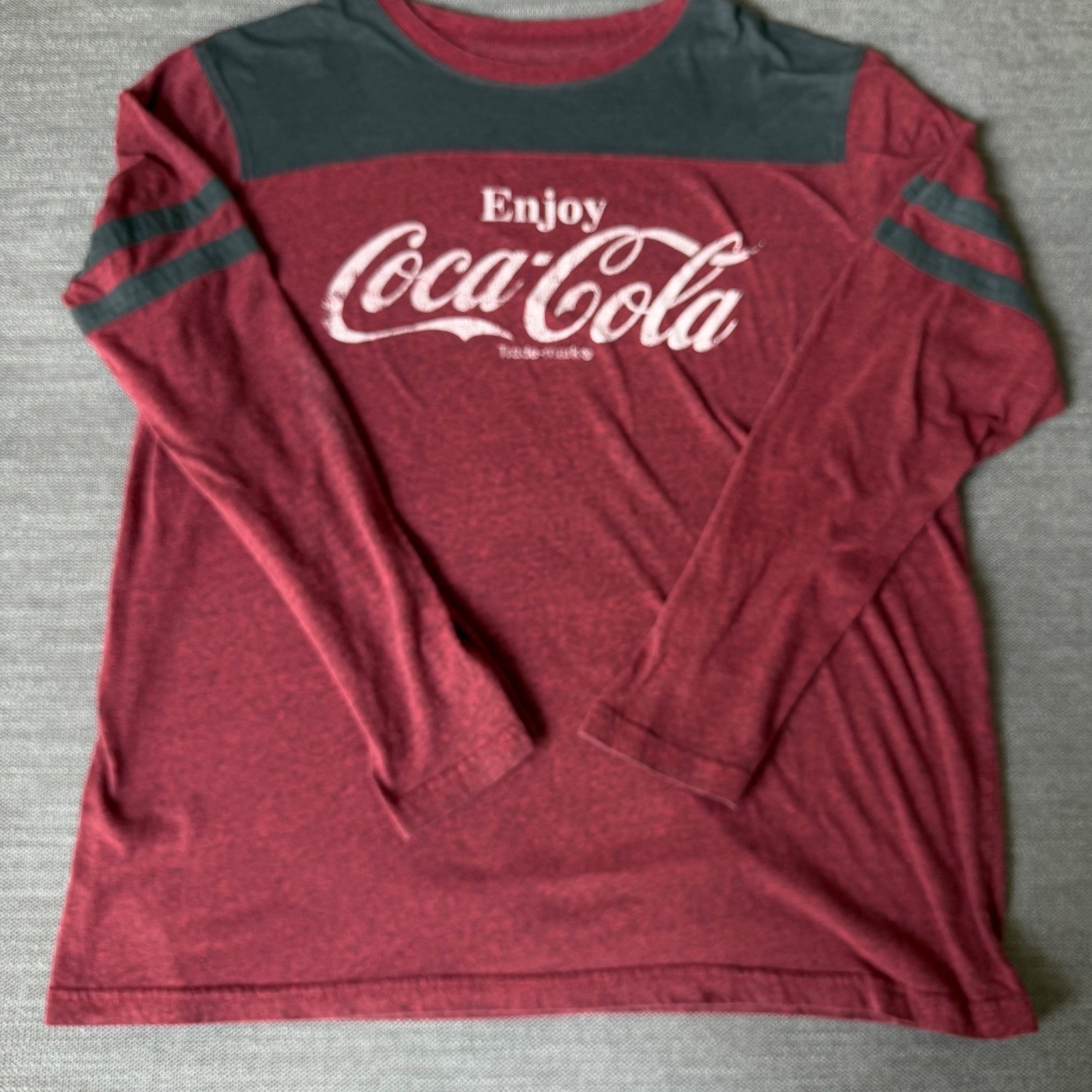 Vintage Coca-Cola Graphic Tee Women XL Red Long Sleeve Distressed Logo