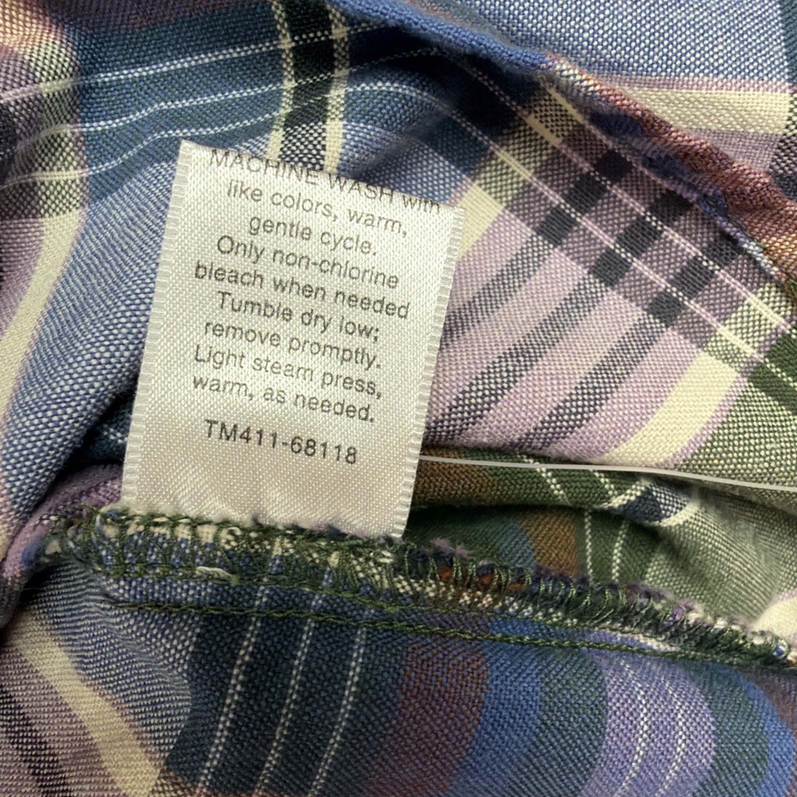 Pendleton Plaid Button Up Shirt Blouse Womens XL Ruffle Detail NWT Blue Green