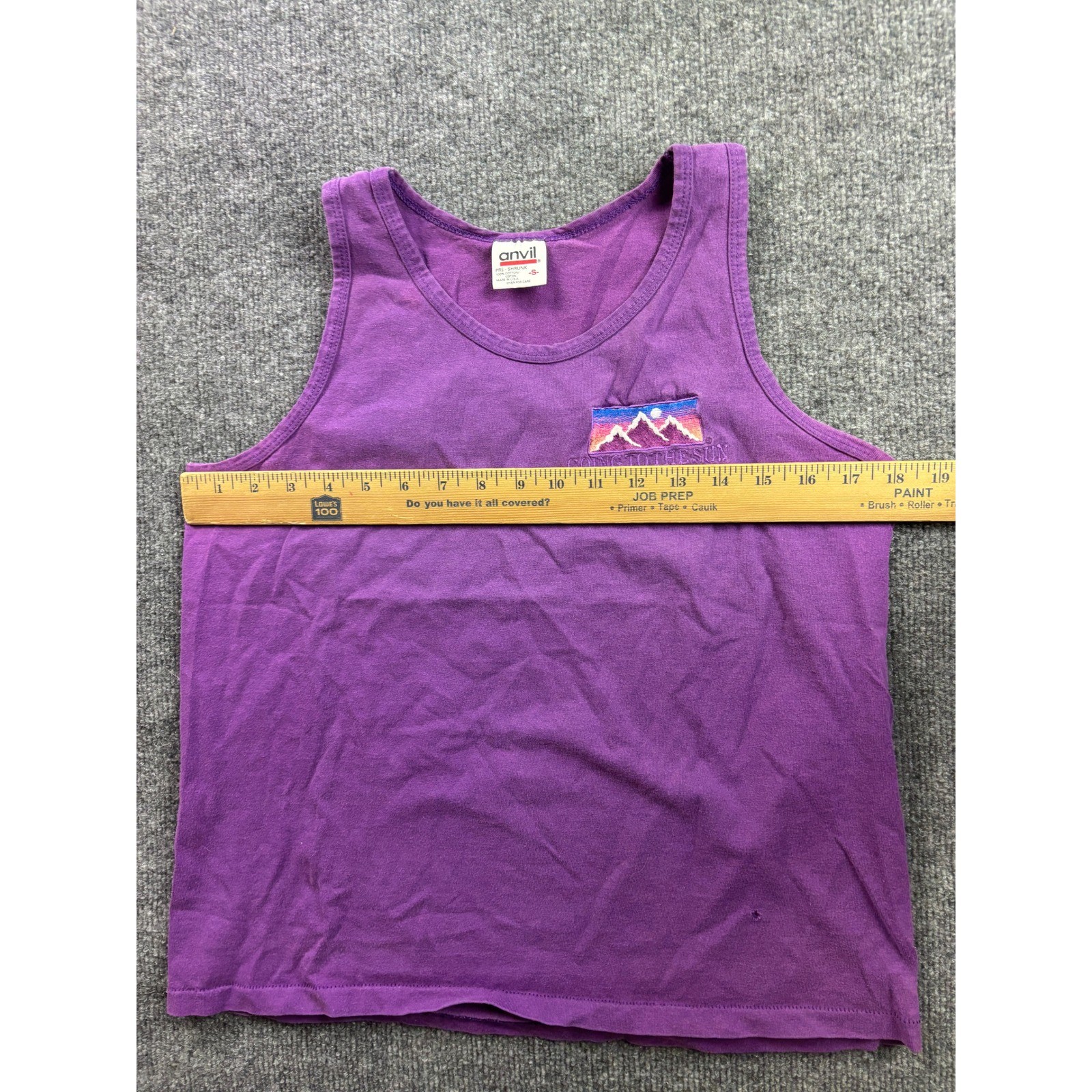 Anvil Tank Top Womens Small Purple Glacier Park Going To The Sun Vintage USA