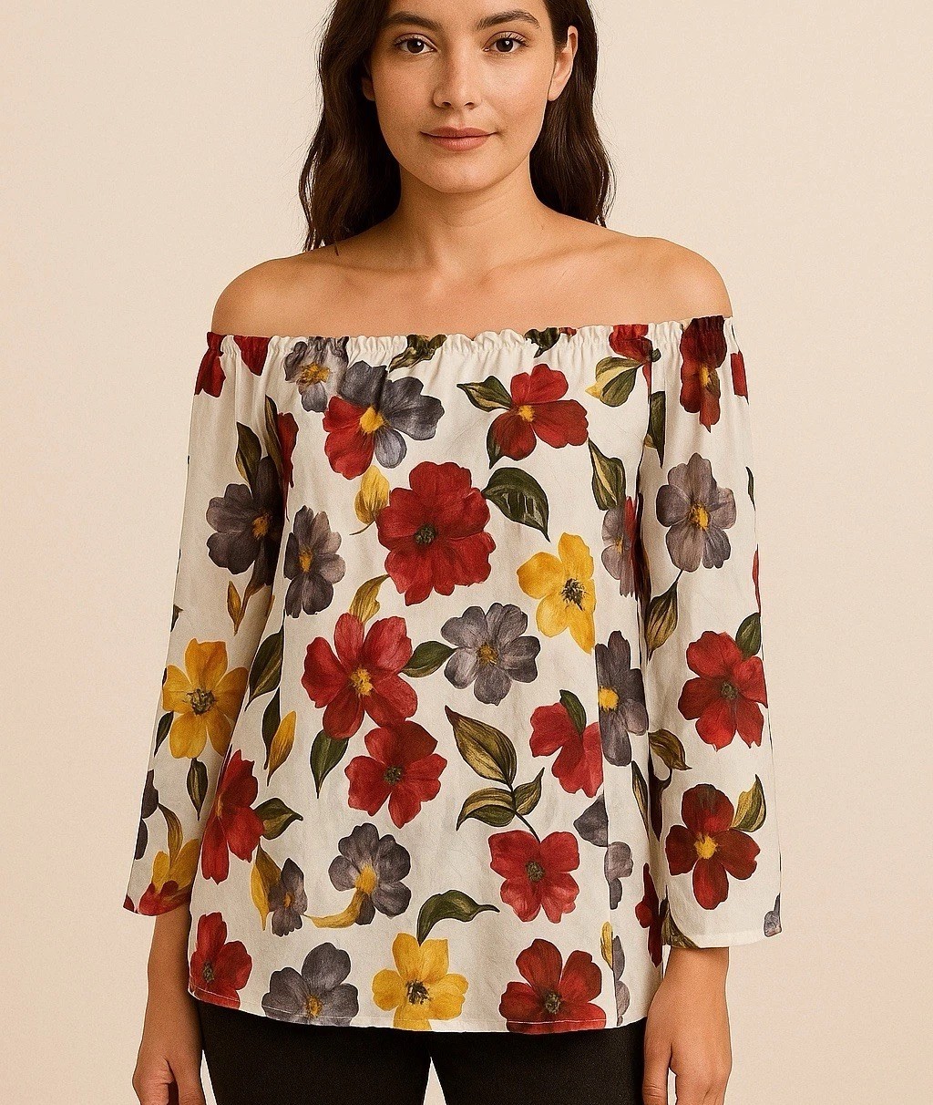 Sunstreak by Newport News 90s Vintage Floral Sheer Tunic Blouse M | Boho Retro