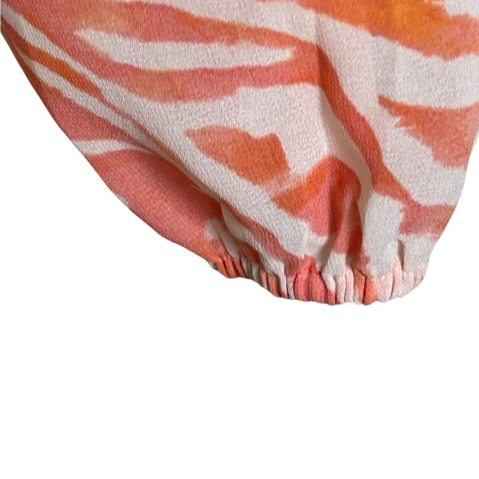 DR2 Orange Zebra Chiffon Blouse NWOT