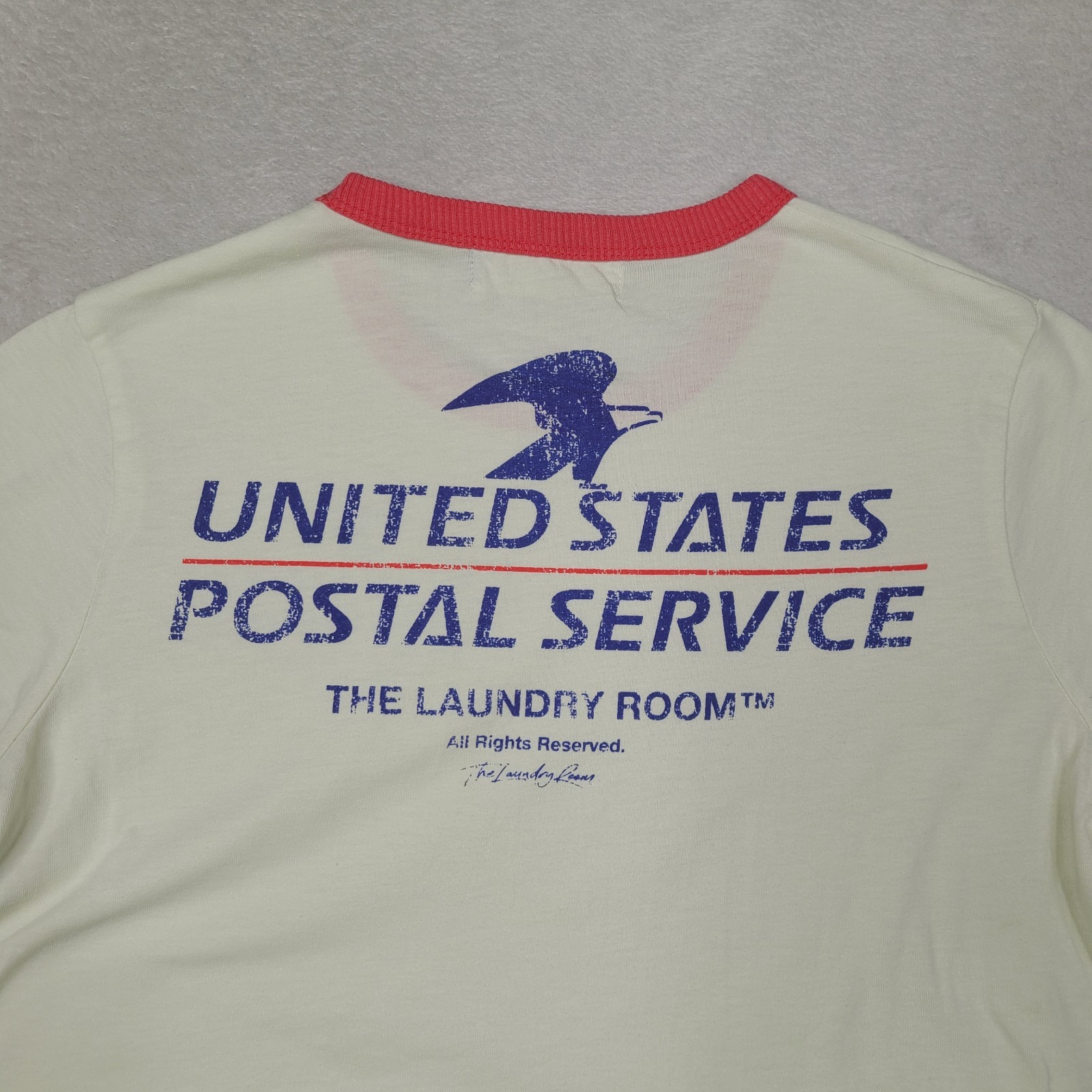 The Laundry Room Official USPS Perfect Ringer Tee Cream T-Shirt Womens S (Read)