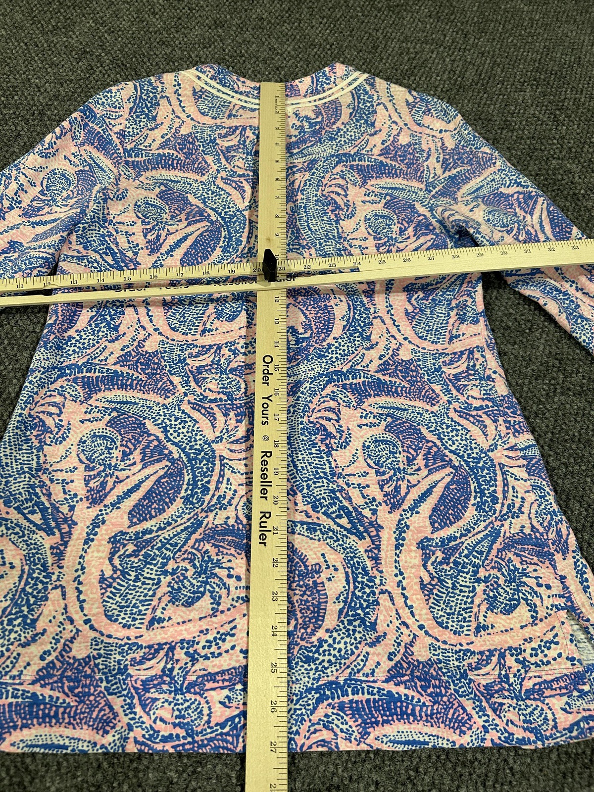 Lilly Pulitzer top Womens Medium Multicolor V Neck 3/4 Sleeve Shift Tunic