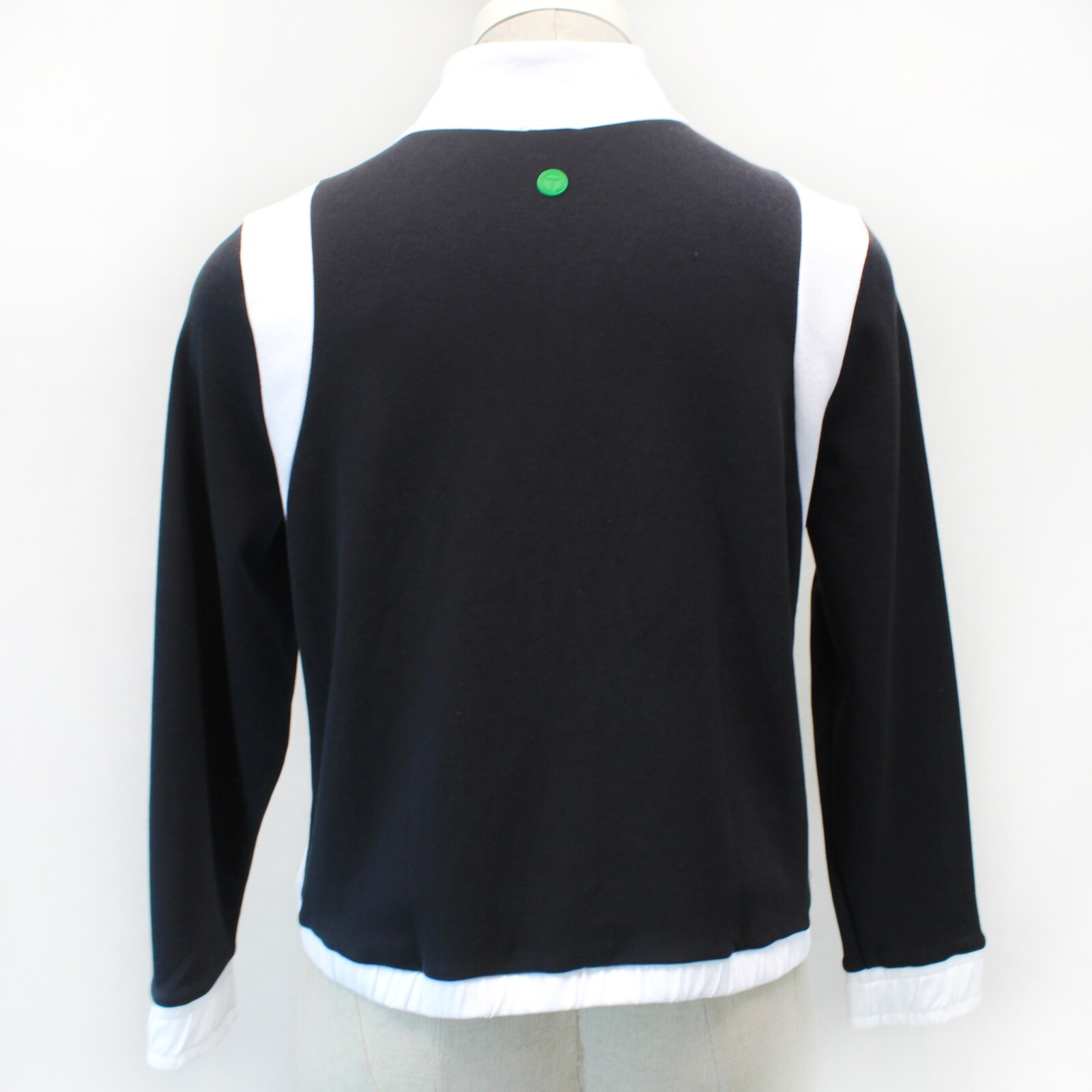 Talbots Plus Black/White Zip Front Sweatshirt Jacket Cardigan 1X