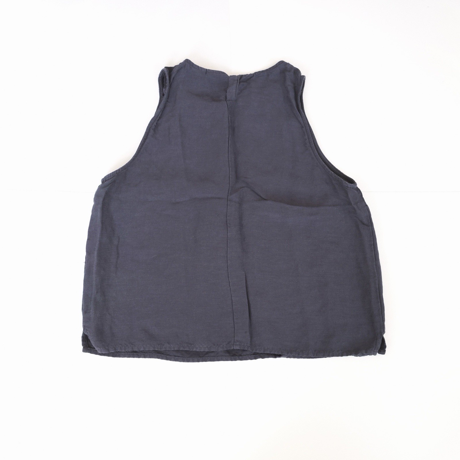 Halston Navy Linen Sleeveless Top – Size Large L