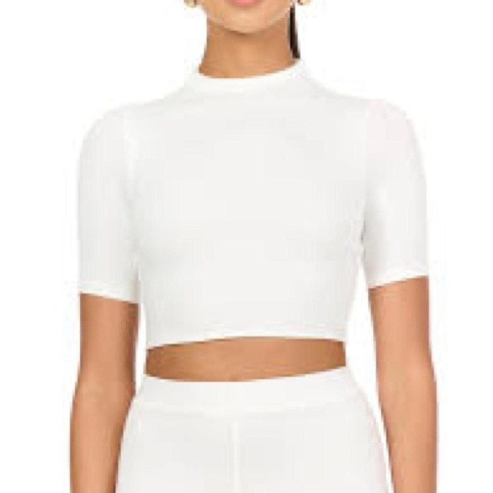 Naked-wardrobe Women’s White Crop-top