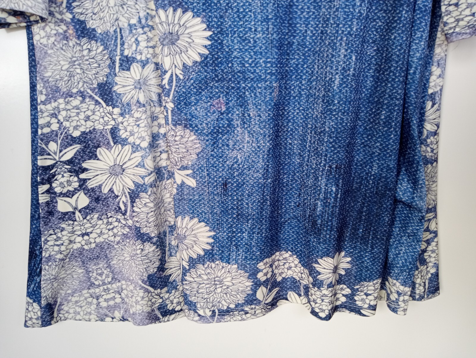 AZALEA by Firmiana Blue Flowers 1/2 Sleeve Women’s Soft Shirt Blouse 2X