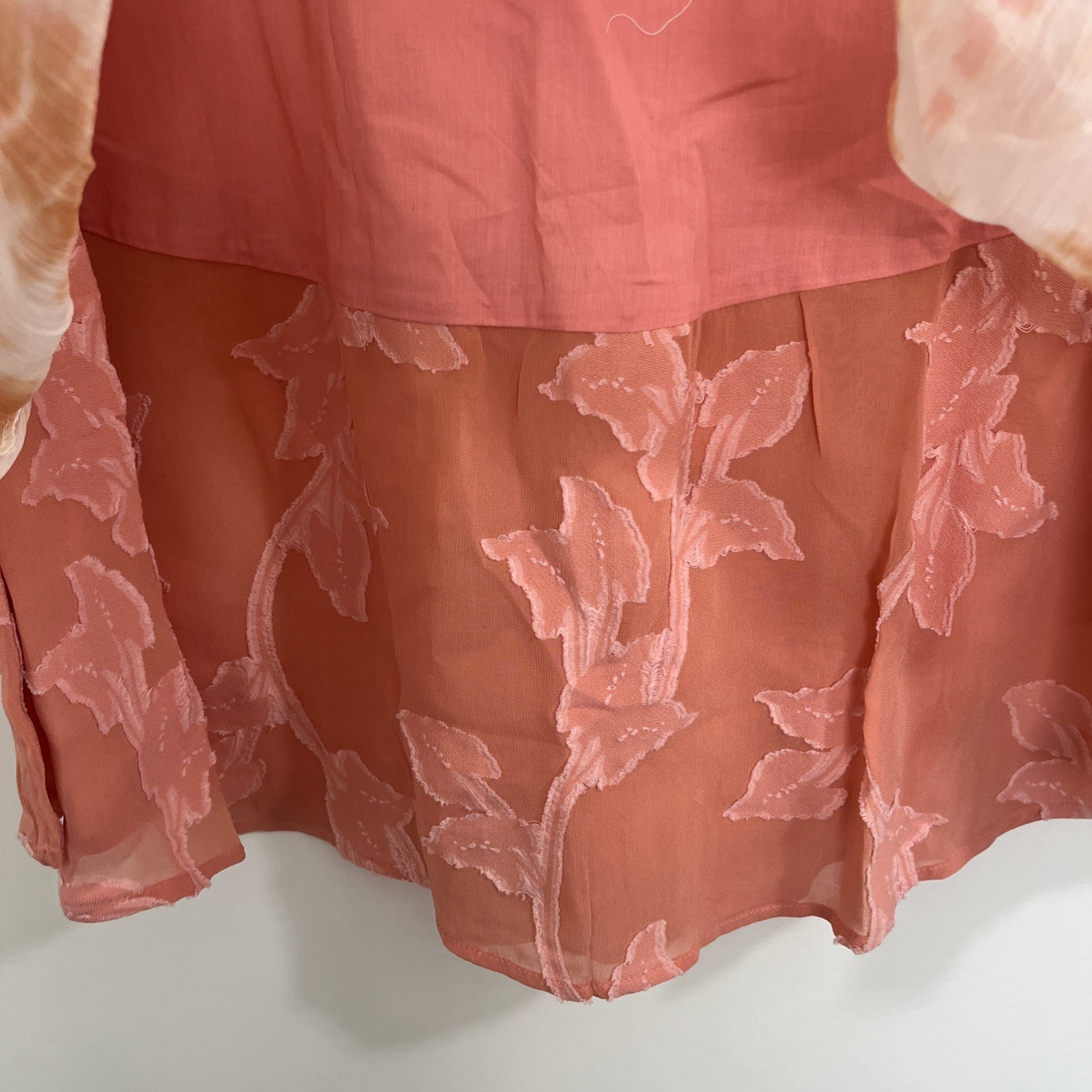 NWT Soft Surroundings Tunic Top 3X Coral Tie Dye High-Low Blouse Resort Vacay