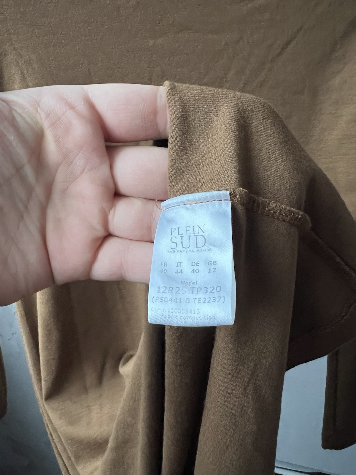 PLEIN SUD ITALY BROWN TURTLENECK TOP WOMEN IT 44 FR 40 UK 12 STRETCH LONG SLEEVE