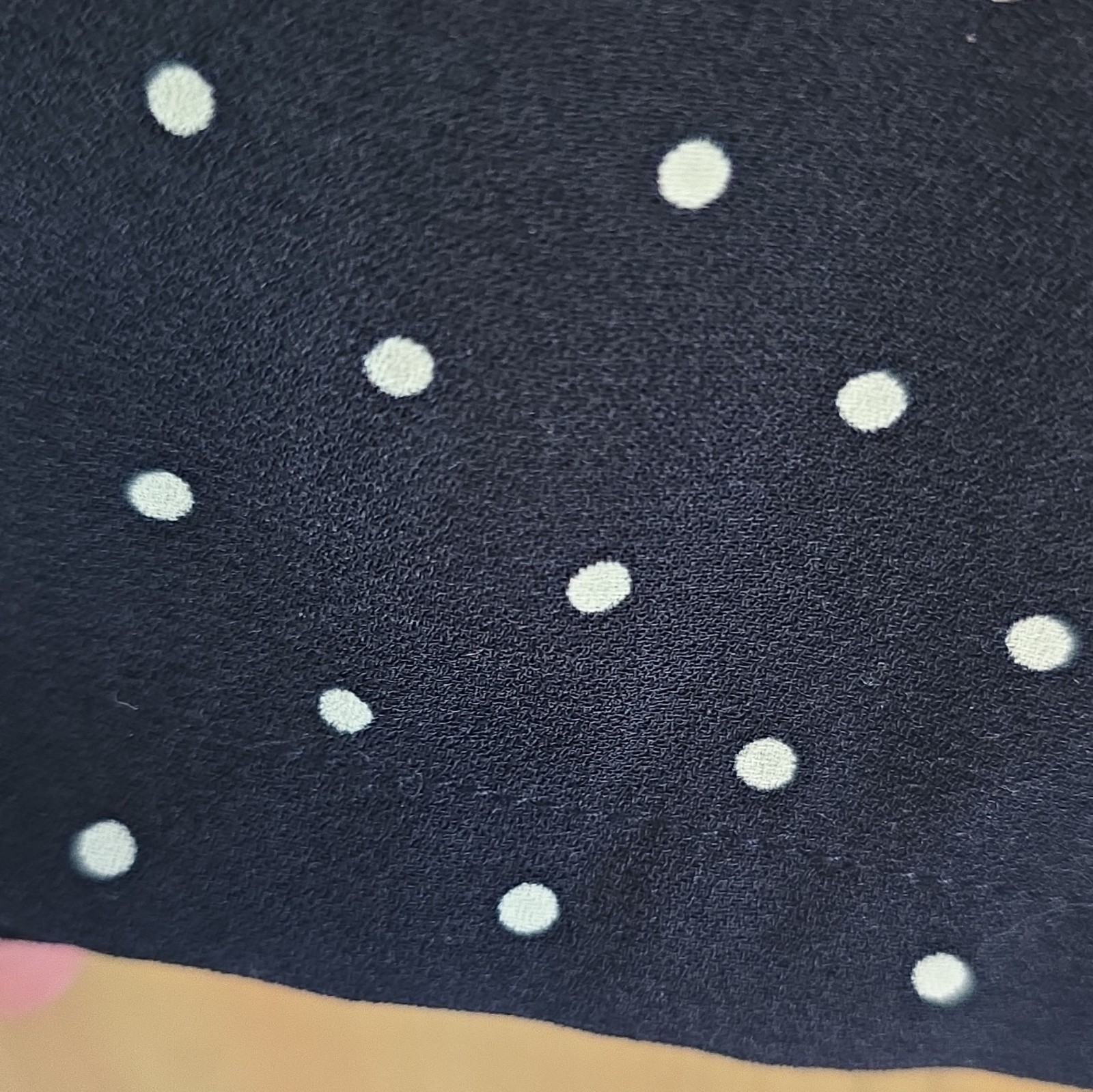 Dalia Navy Blue Polka Dot Short Sleeve Blouse Top Small Keyhole Back Side Slits