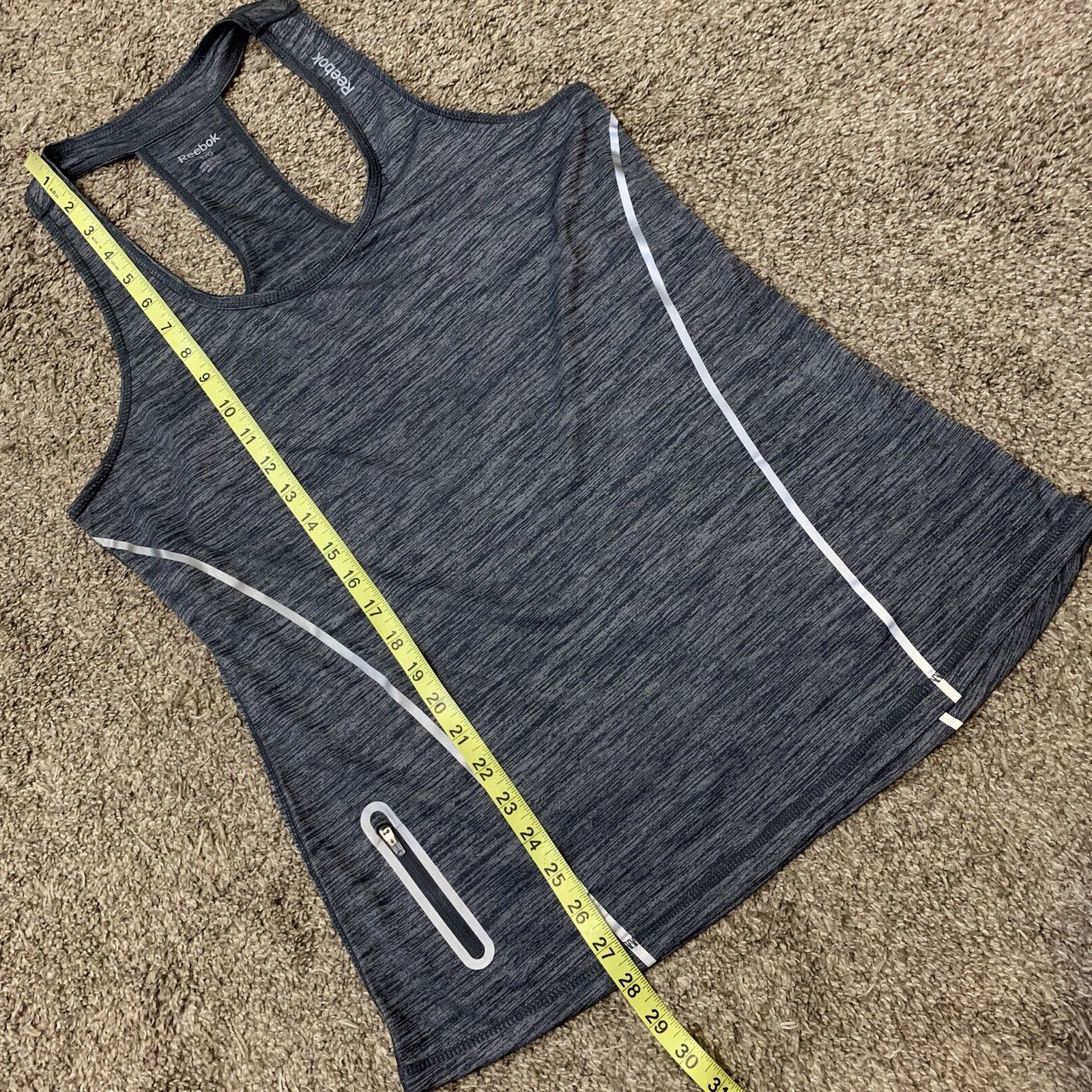 Reebok Shirt Womens Large Gray Outdoors Gym Lightweight Reflective Tank Top