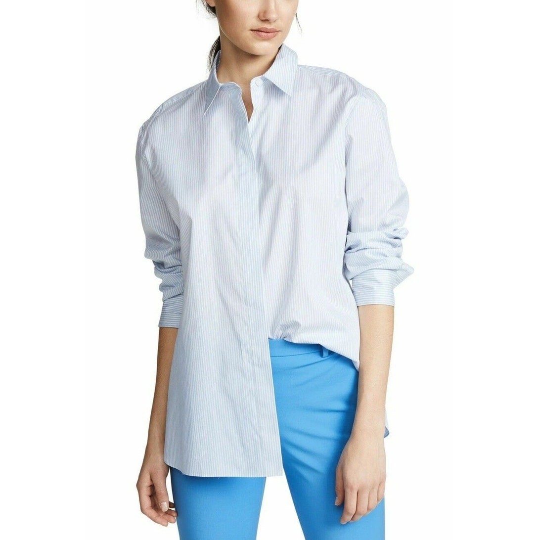 Theory NWT White & Blue Multi Katsu Stripe Classic Menswear Button Down Shirt