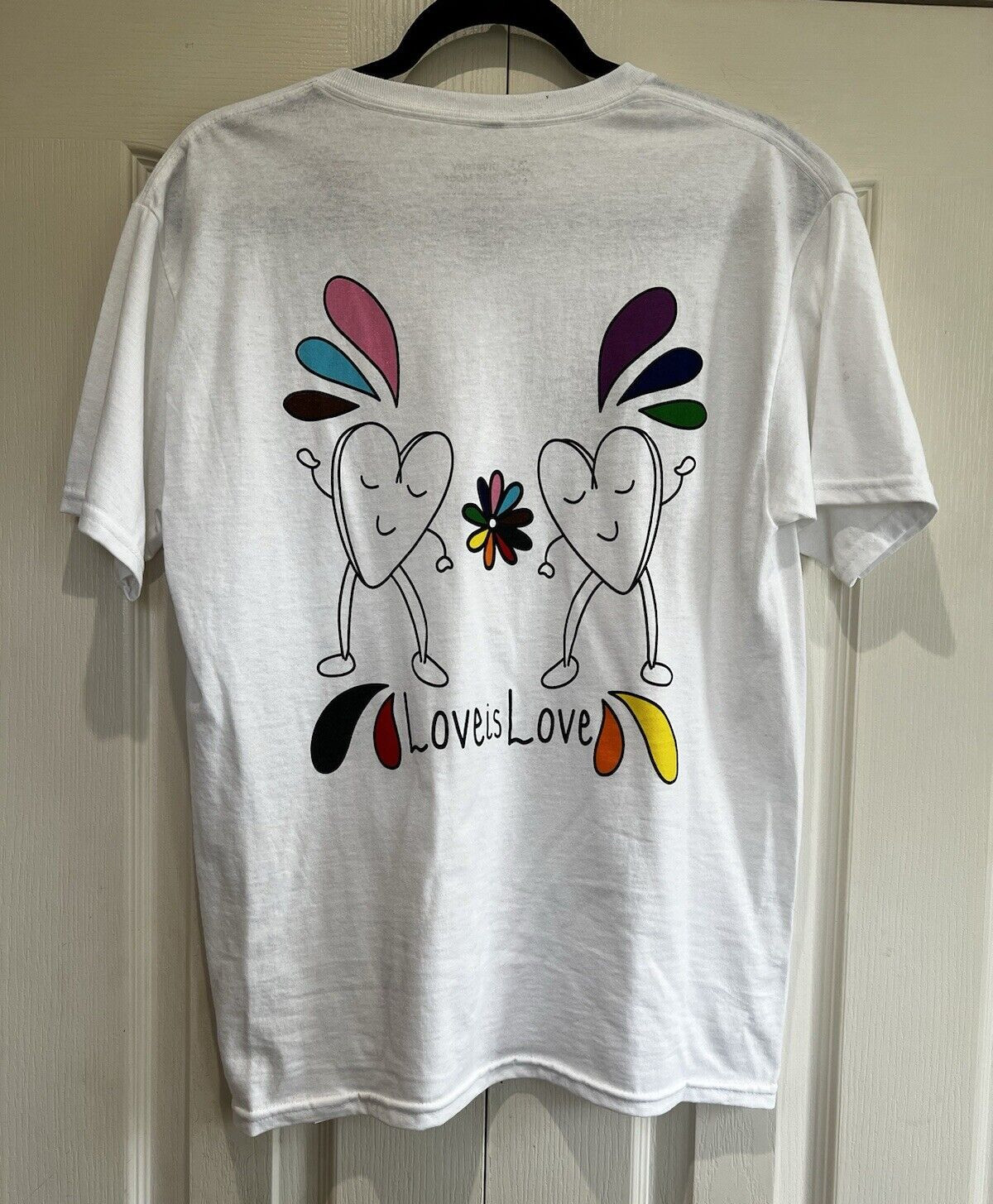 NEW Diversity T Shirt White Age 14 15 LOVE IS LOVE Role Models Tags Rainbow